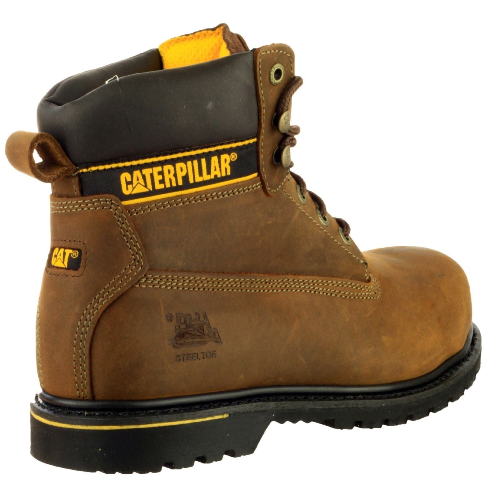 Caterpillar  Bottes De Sécurité En Cuir Marron Cat Holton S3