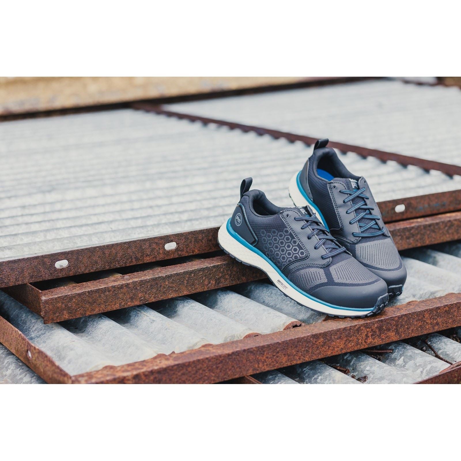 Timberland Pro  Baskets De Sécurité Synthétiques Noires/Bleues Reaxion