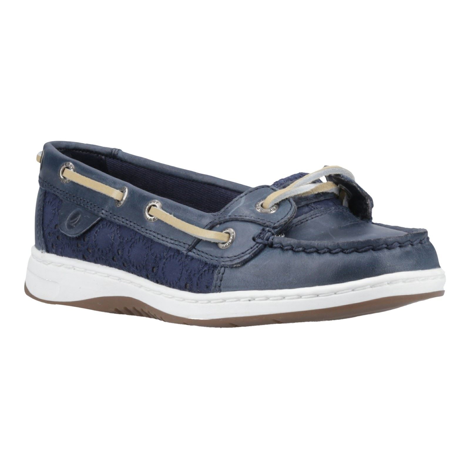 Sperry Angelfish Chaussures Bateau En Cuir Et Coton Pour Femme En Bleu Marine