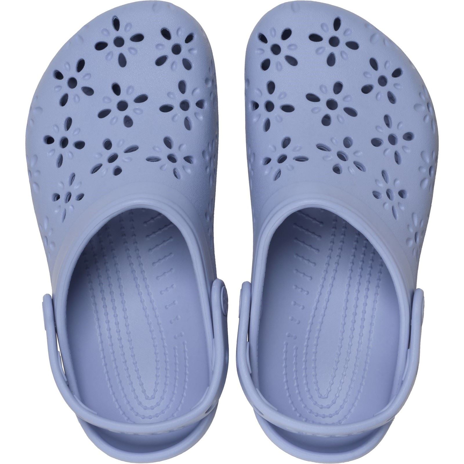 Crocs Classic Floral Cut Out Sabots En Thermoplastique Pour Femmes Blue Haze
