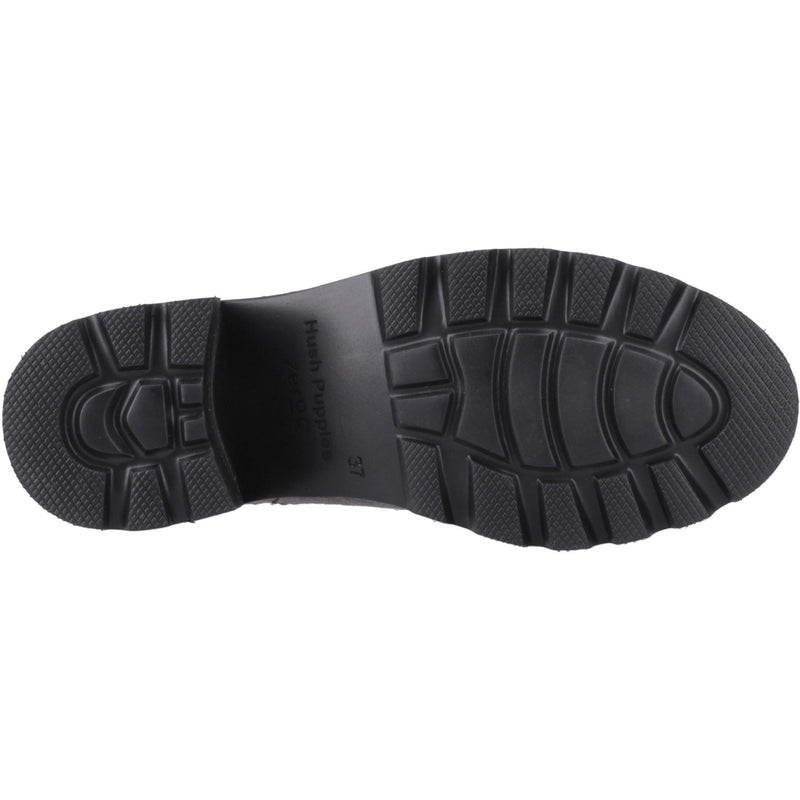 Hush Puppies Gaia Bottes Chelsea À Talons En Cuir Pour Femmes Couleur Gris.