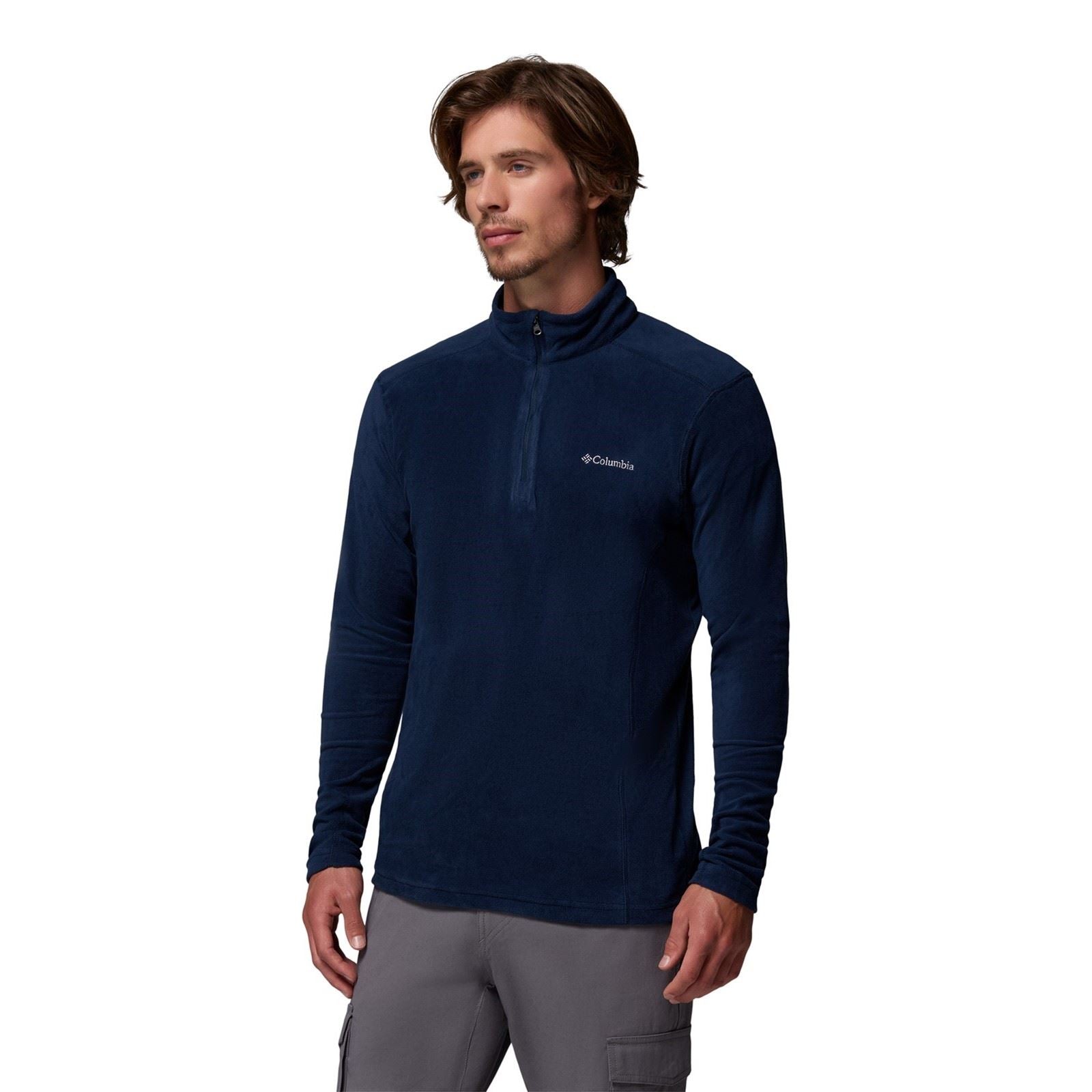 Columbia Klamath Range II Half Zip Veste En Polaire Bleue Pour Homme