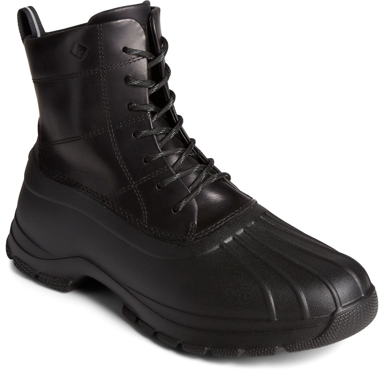 Sperry Duck Float Bottes En Caoutchouc Noires En Cuir