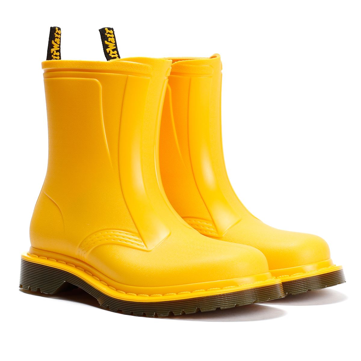 Dr. Martens 1460 Rain Pull On Bottes En Caoutchouc Jaunes Pour Femmes