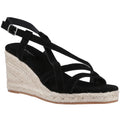 Hush Puppies Jenny Espadrille Wedge Femmes En Suède Compensées Noires
