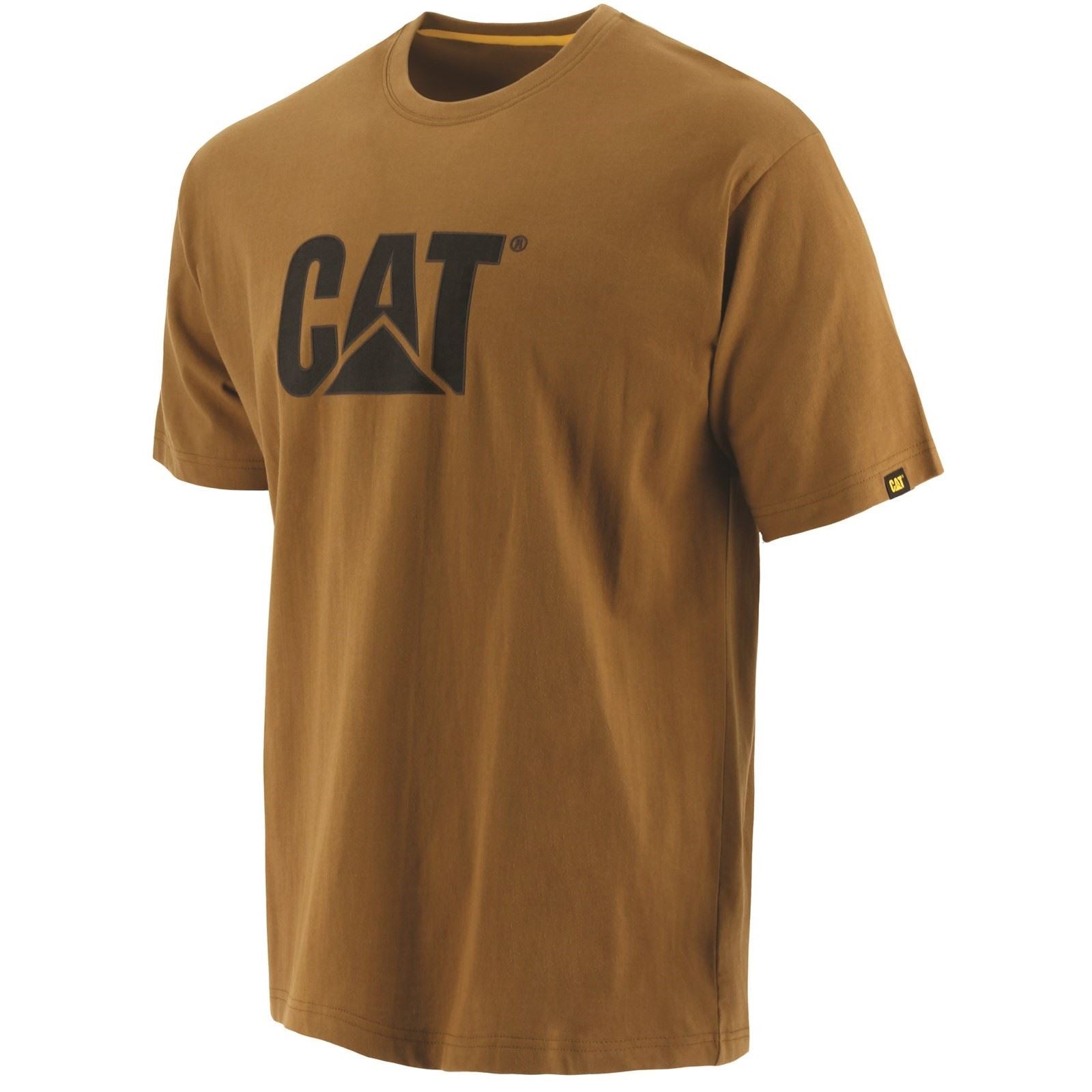Caterpillar Trademark Logo T-Shirts En Coton Pour Hommes À Manches Courtes Bronze