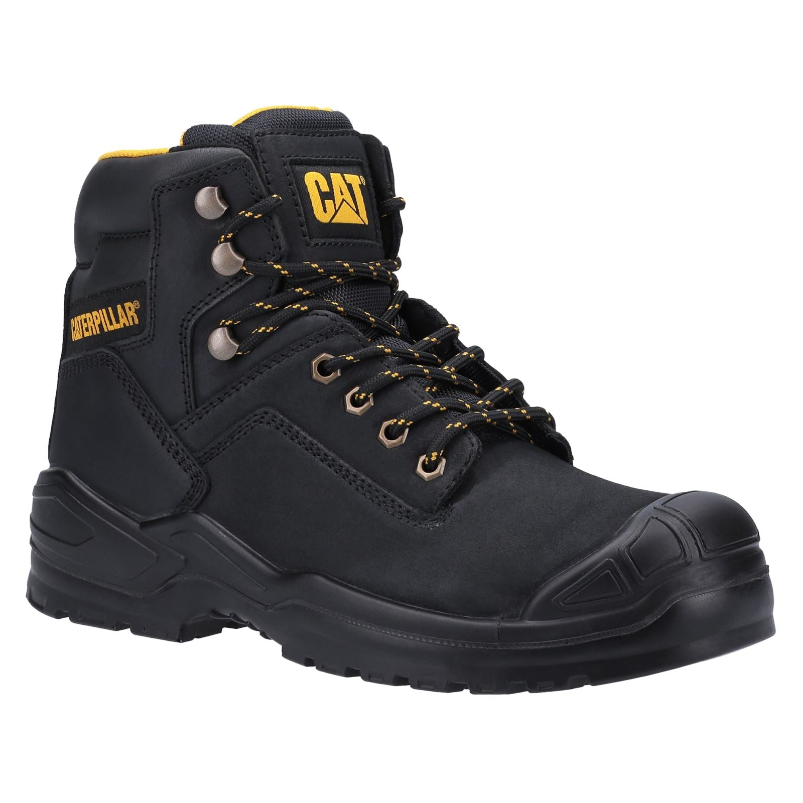 Caterpillar  Bottes De Sécurité En Cuir Noir Striver Mid S3