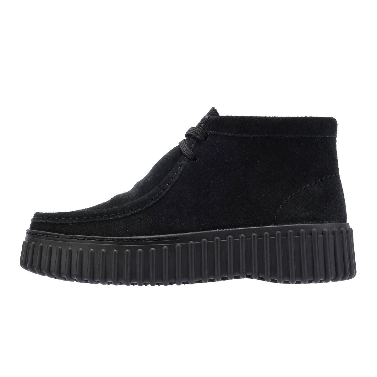 Clarks Main Torhill Moss Bottes Noires En Daim Pour Femmes