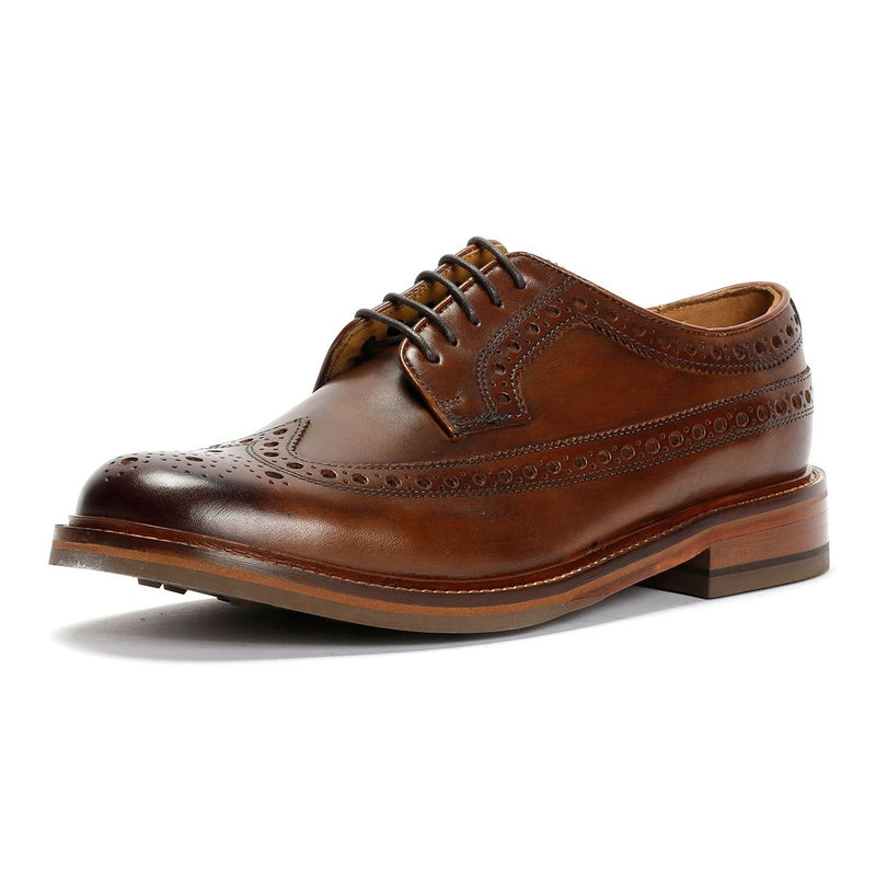 Chapman & Moore Longwing Brogue Country Chaussures En Cuir Pour Hommes Brunes À Lacets