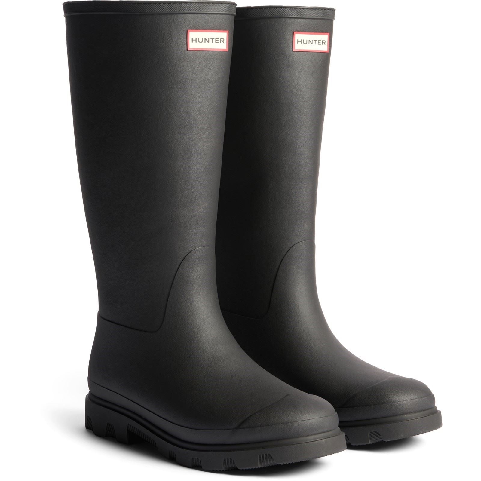 Hunter Downpour Tall Insulated Bottes De Pluie Noires En Caoutchouc Pour Hommes
