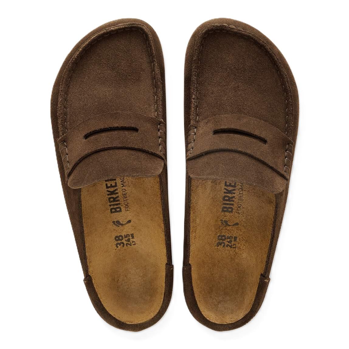 Birkenstock Naples Sabots En Cuir Brun