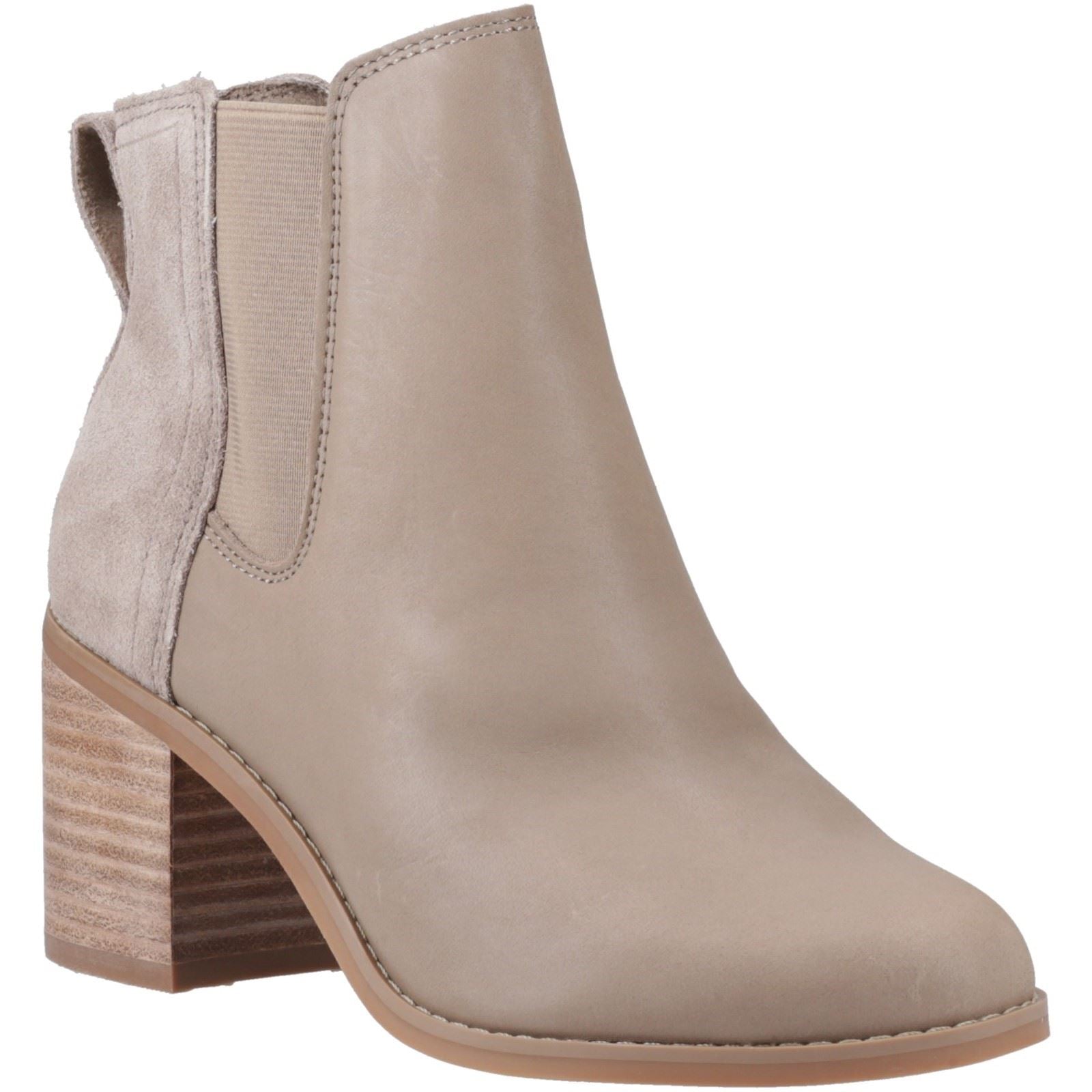 TOMS Evelyn Bottes Naturelles En Cuir Pour Femme