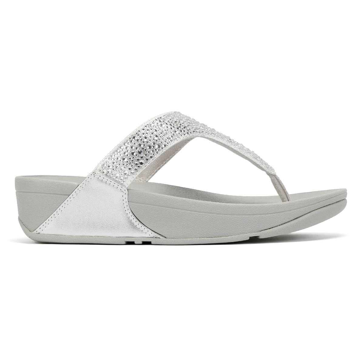 FitFlop Lulu Crystal Mix Sandales Argentées Pour Femmes