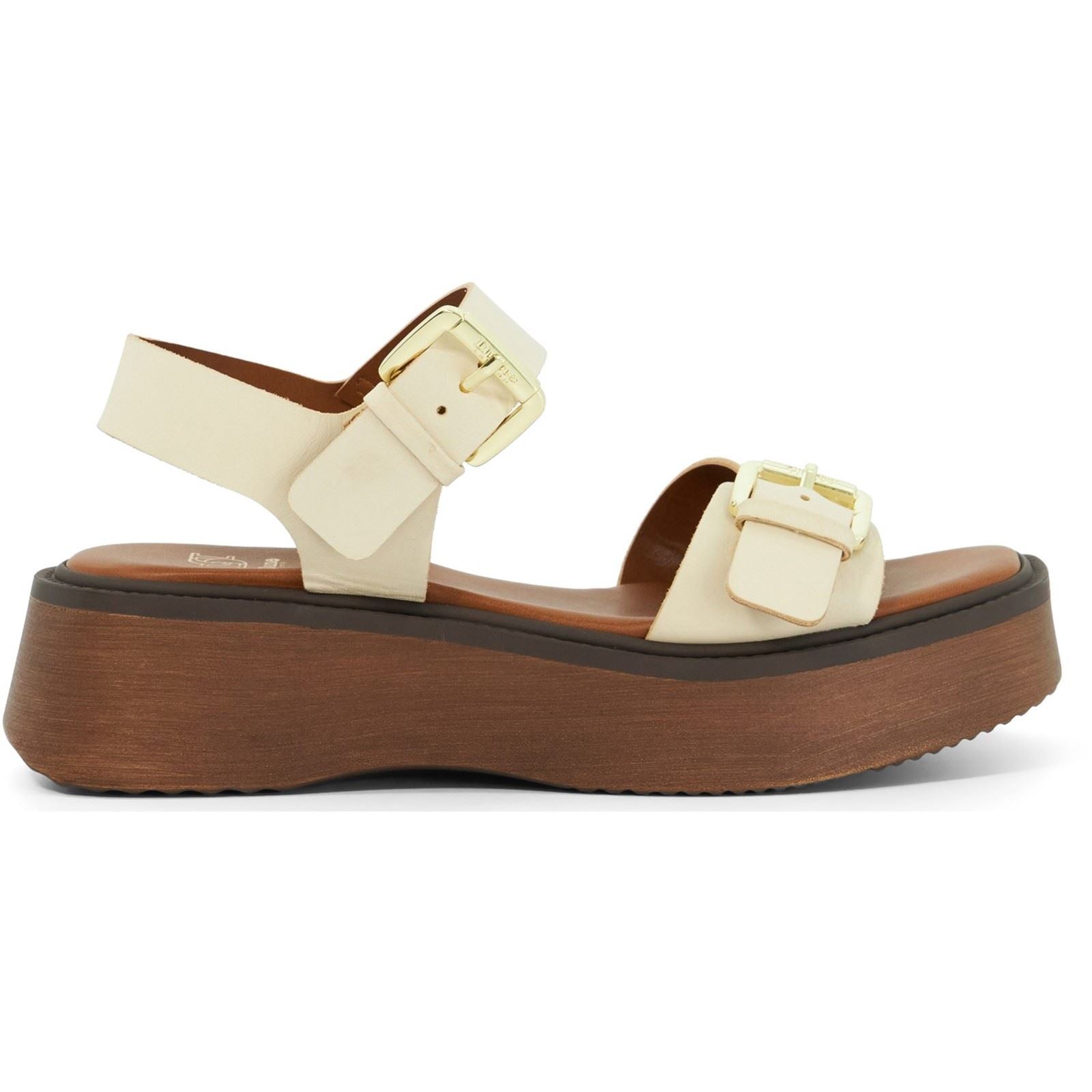 Dune Luno Sandales Pour Femmes En Cuir Écru