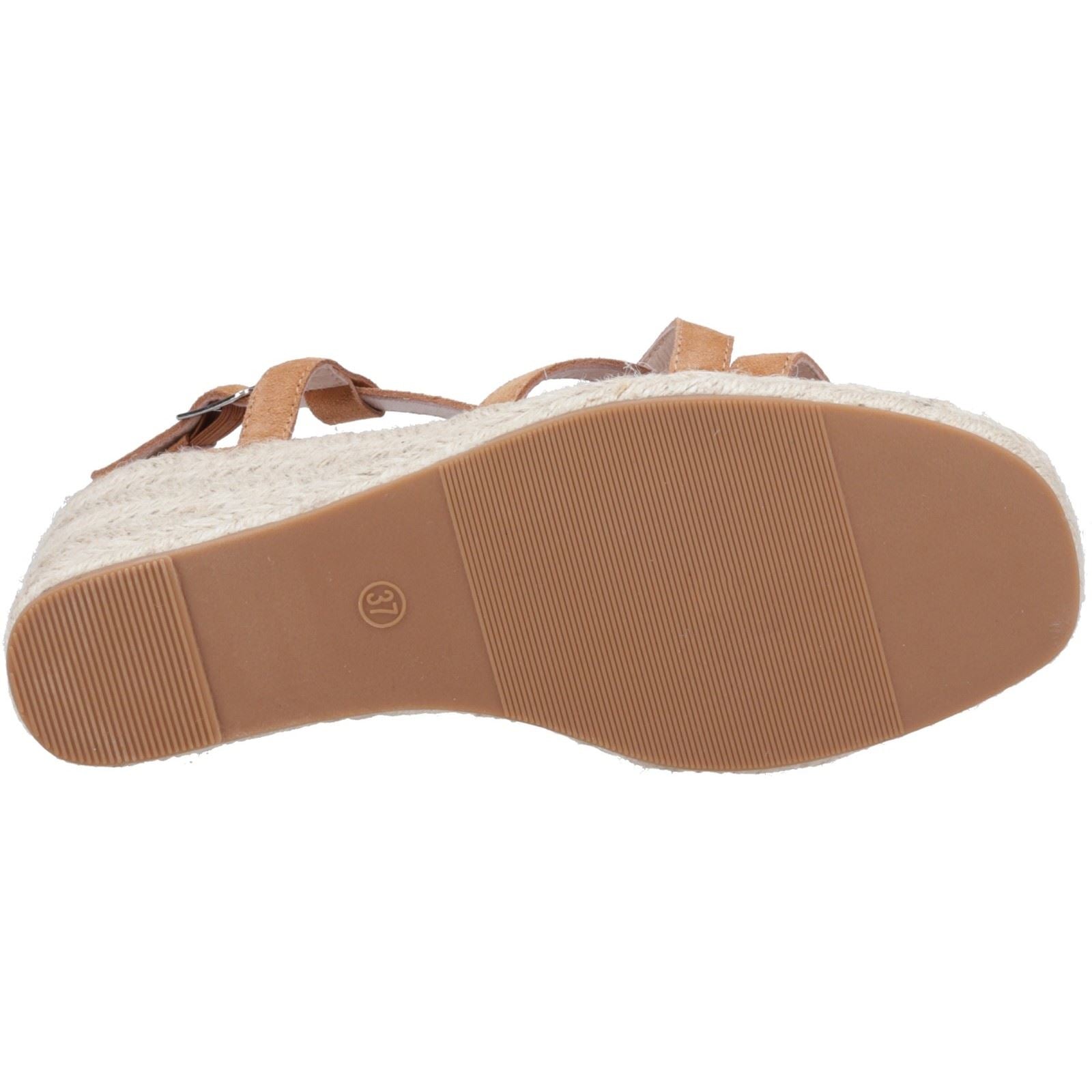 Hush Puppies Jenny Espadrille Wedge Femmes Suède Talons Compensés Beige