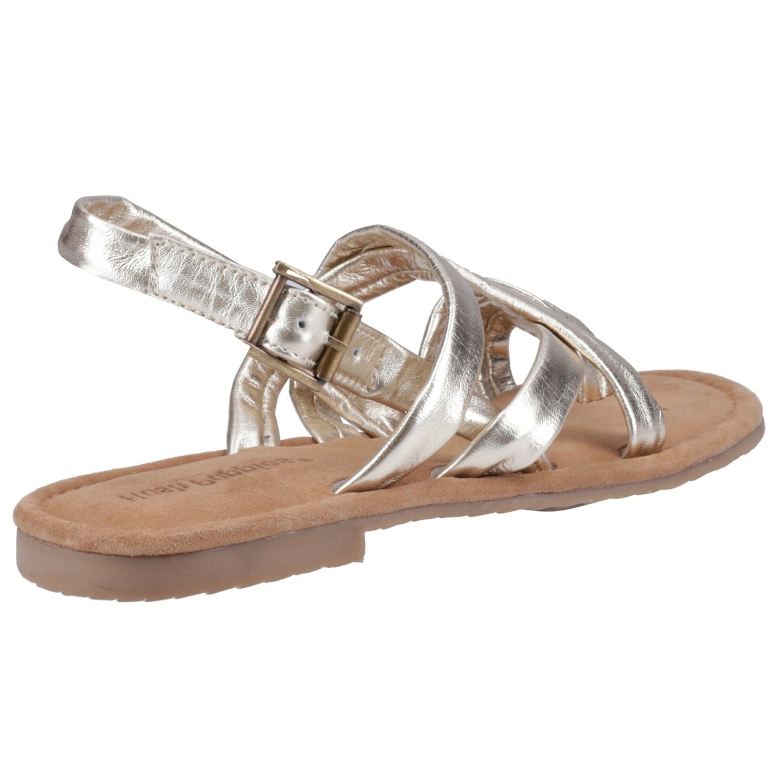 Hush Puppies Hope Sandales En Cuir Doré Pour Femme