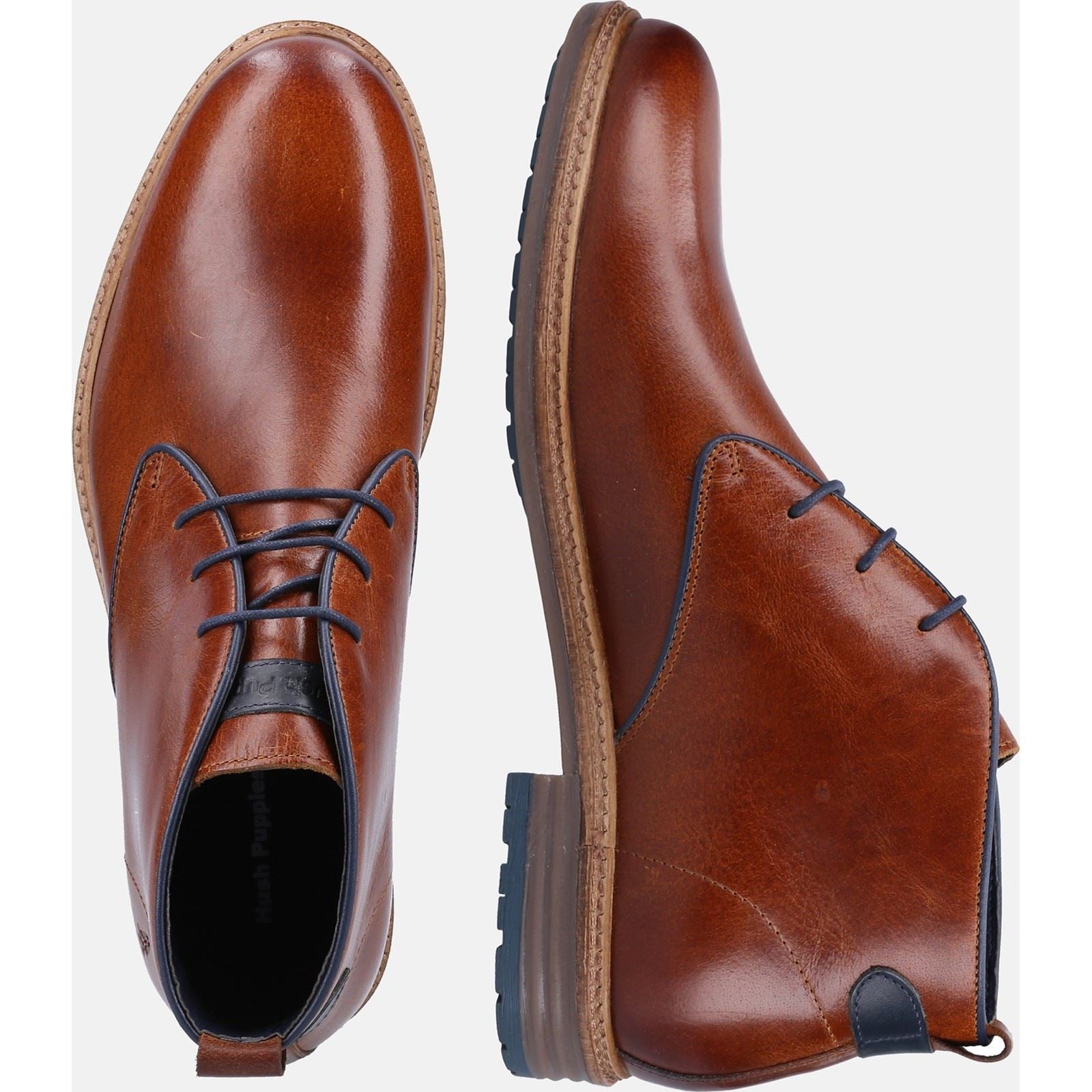 Hush Puppies Jonas Chukka Bottes En Cuir Pour Homme Marron Clair