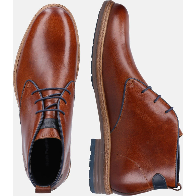 Hush Puppies Jonas Chukka Bottes En Cuir Pour Homme Marron Clair