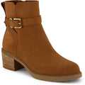 TOMS Hailey Buckle Bottines À Talons En Cuir Pour Femmes Couleur Ambre Marron
