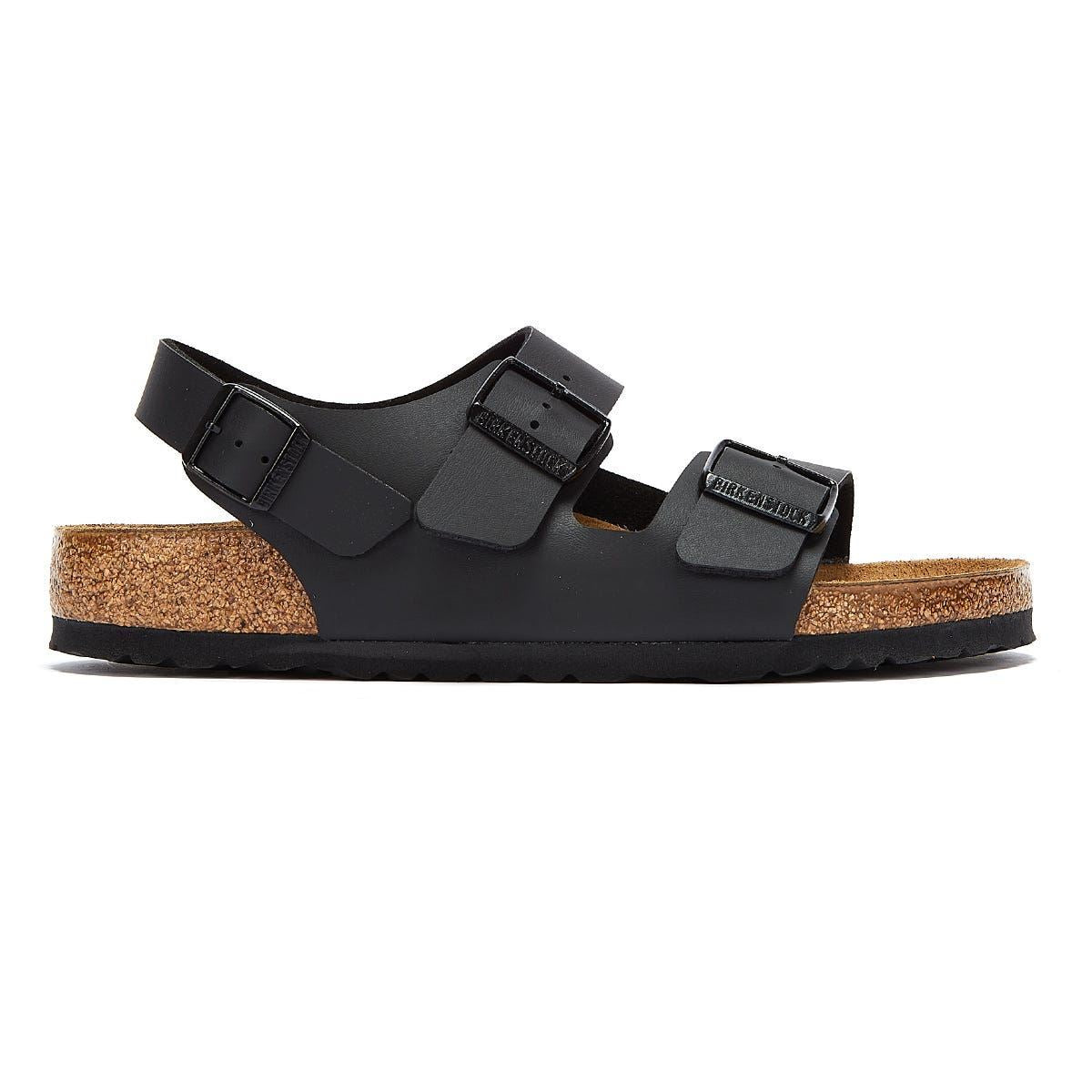 Birkenstock Sandales Noires En Birko Flor Milano