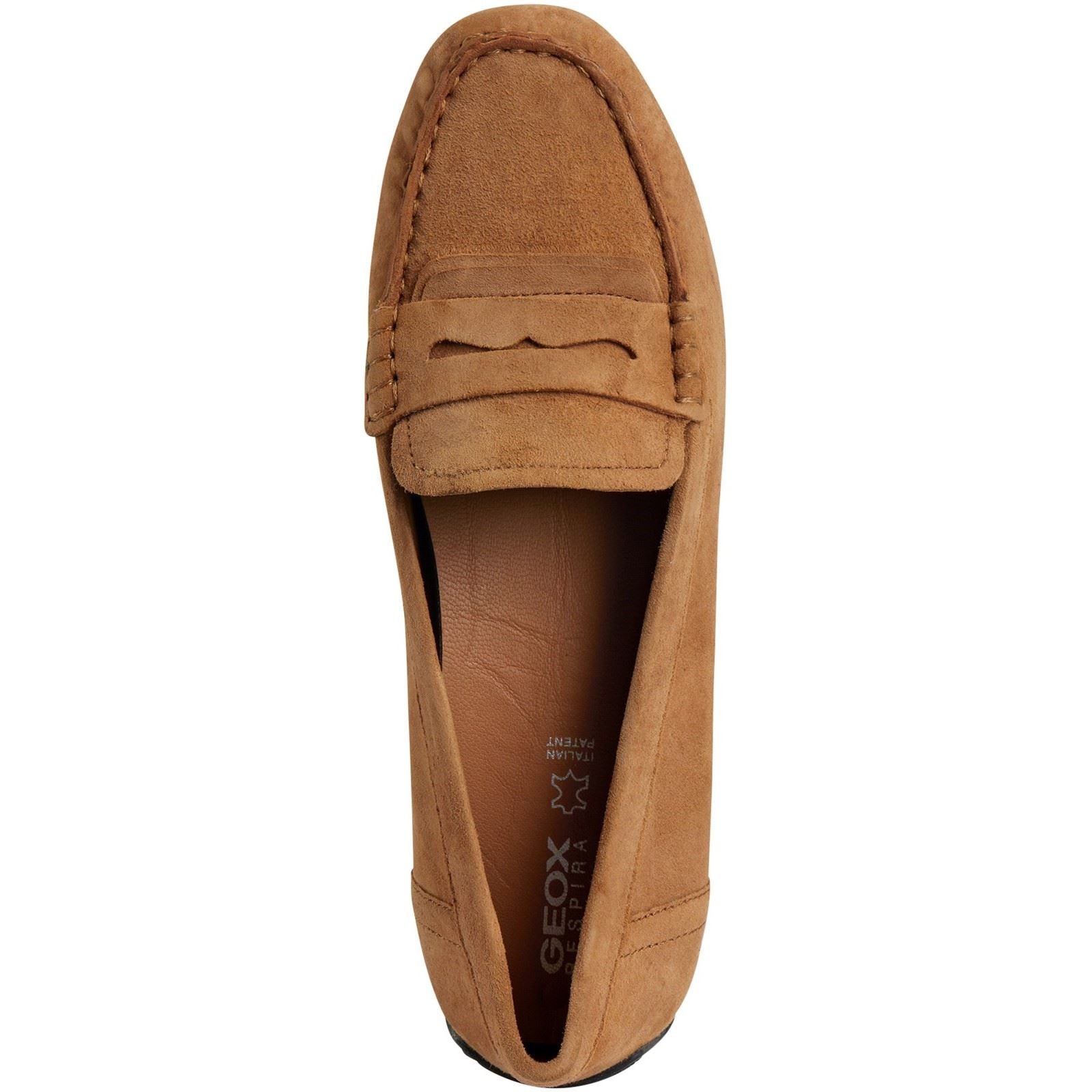 Geox D Kosmopolis Mocassins Pour Femmes En Daim Camel