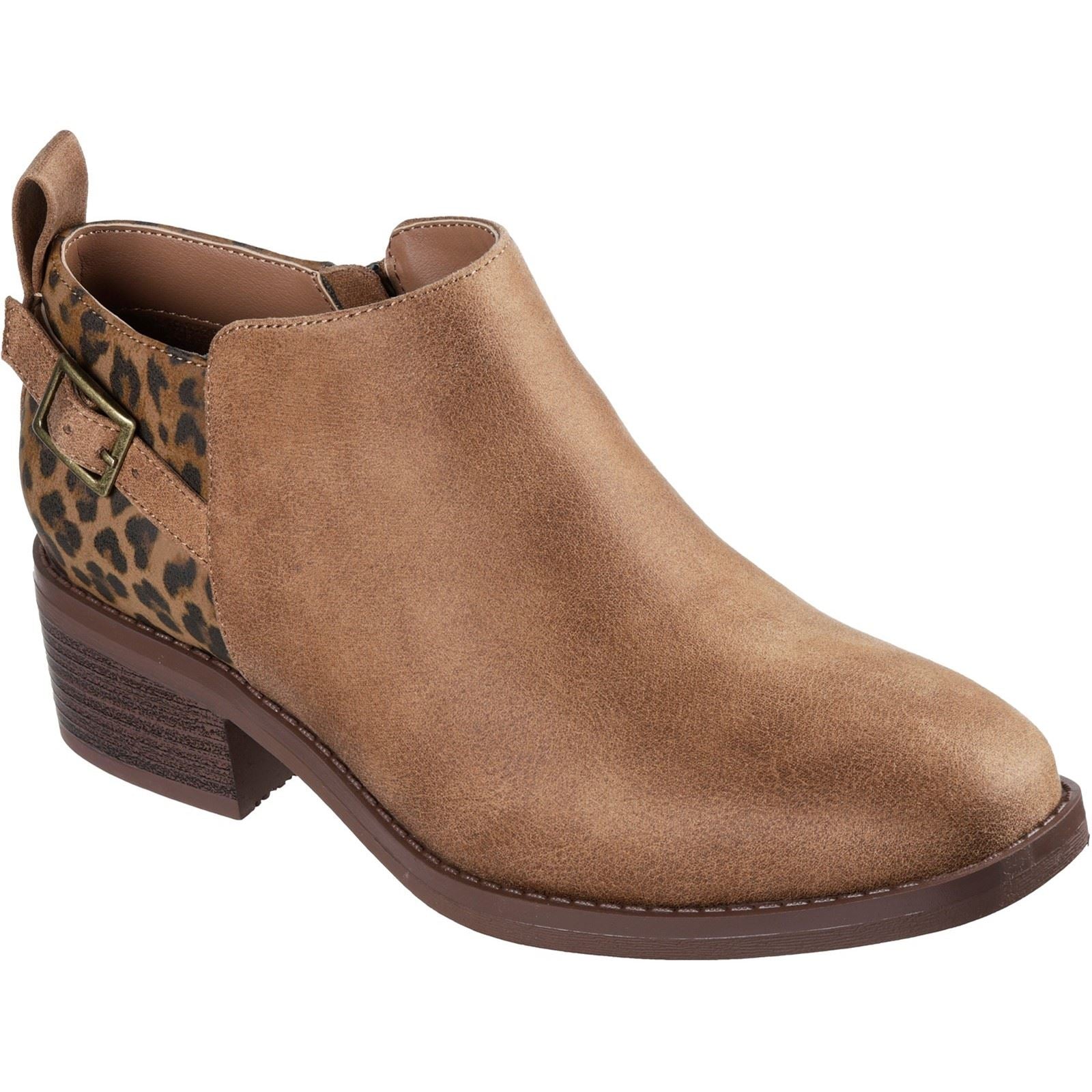 Skechers BOBS Wander Luxe Bottes Chelsea À Talons En Châtaignier Pour Femmes