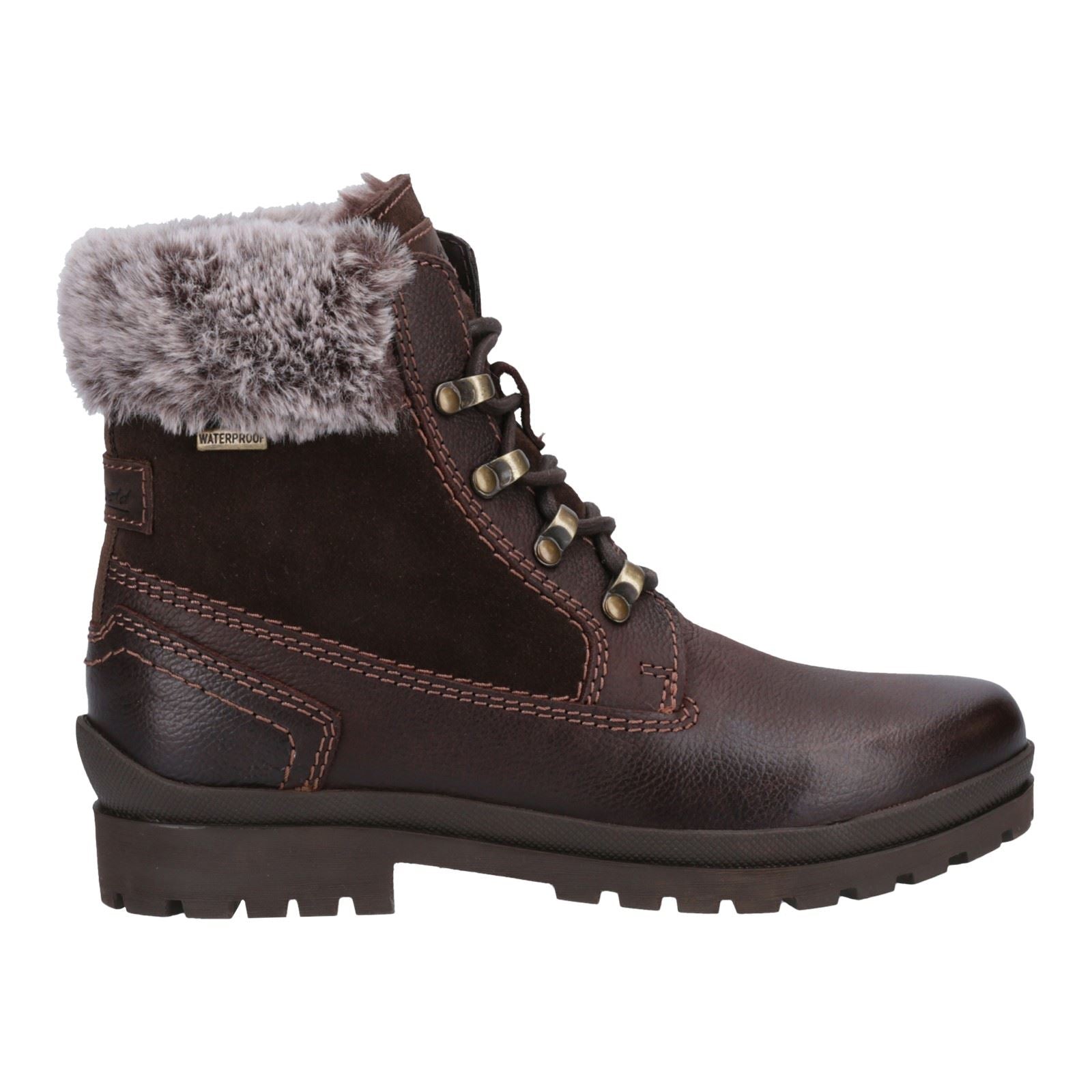 Cotswold Evenlode Bottes D'hiver En Cuir Marron Pour Femme