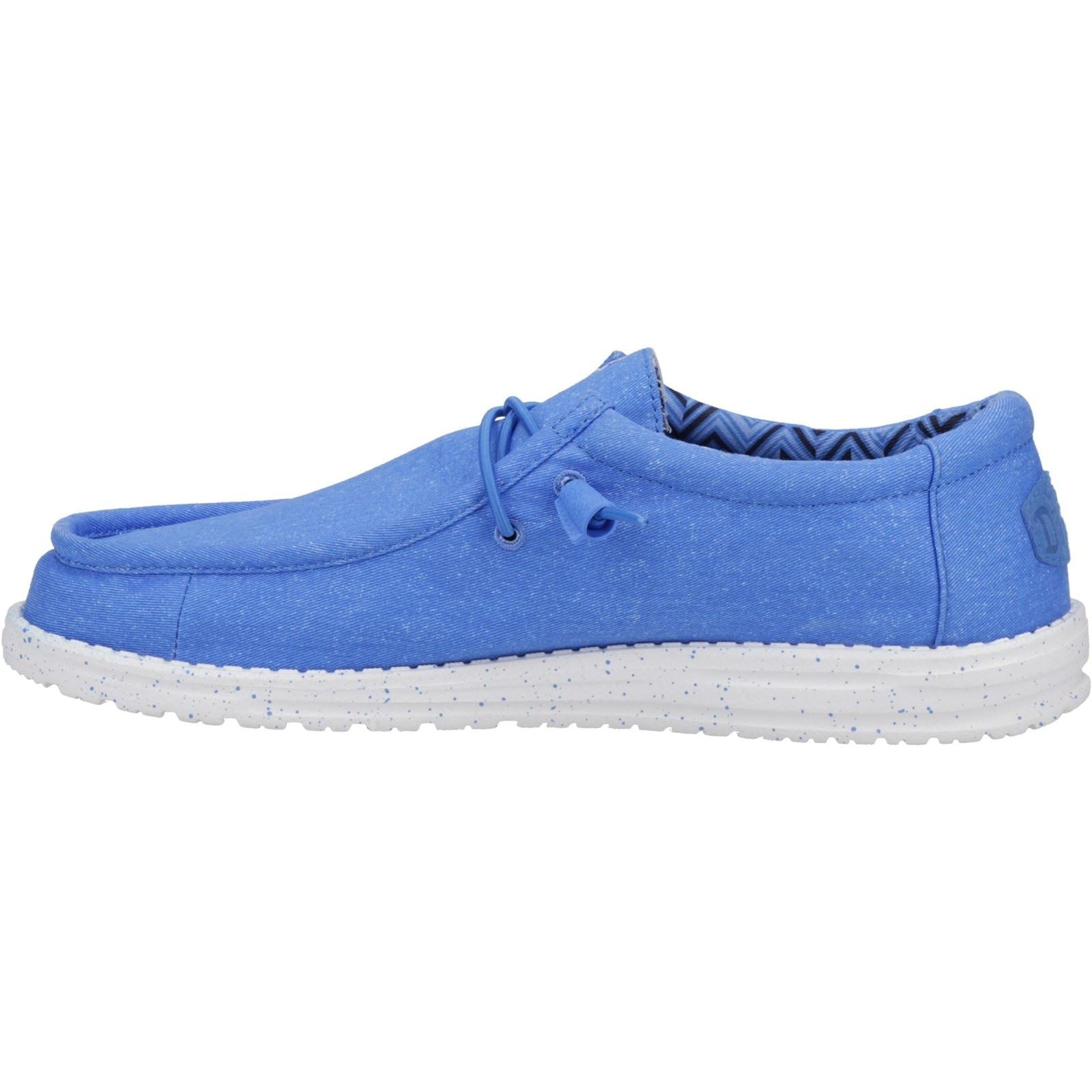 HEYDUDE Wally Canvas Chaussures Bateau Bleues Pour Homme En 100 % Coton.
