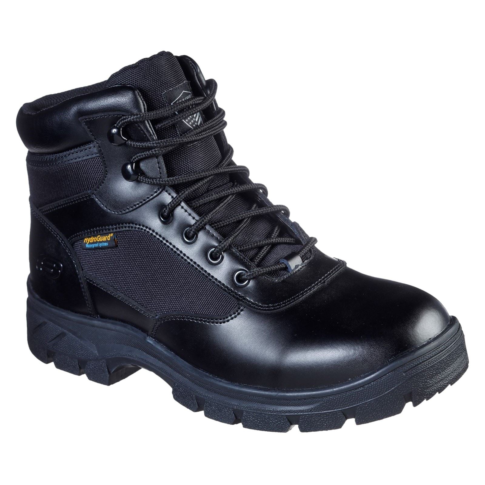 Skechers Workwear Wascana Benen WP Tactical Bottes De Sécurité En Cuir Pour Hommes Noires