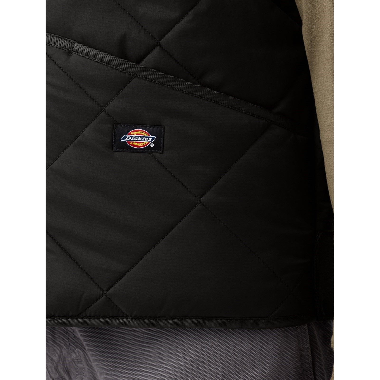 Dickies Diamond Quilted Vest Gilets Noirs Pour Hommes