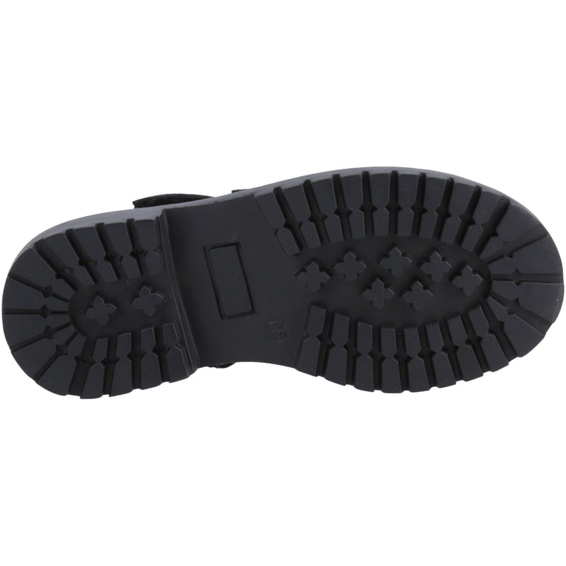 Hush Puppies Astrid Bow Chaussures Noires Pour Filles En Cuir