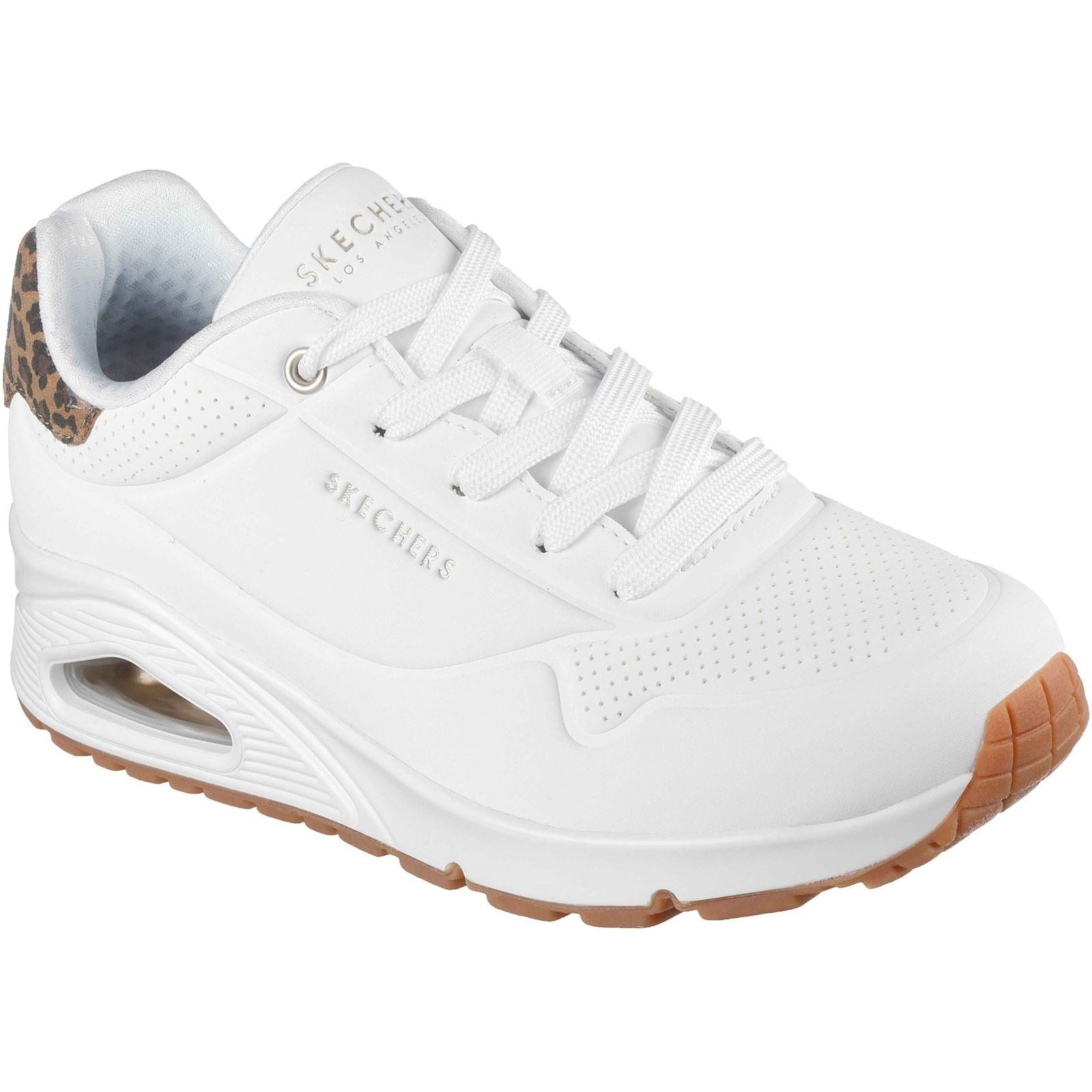 Skechers UNO - Jungle Nite Baskets Blanches/ Léopard En Polyuréthane Pour Femmes
