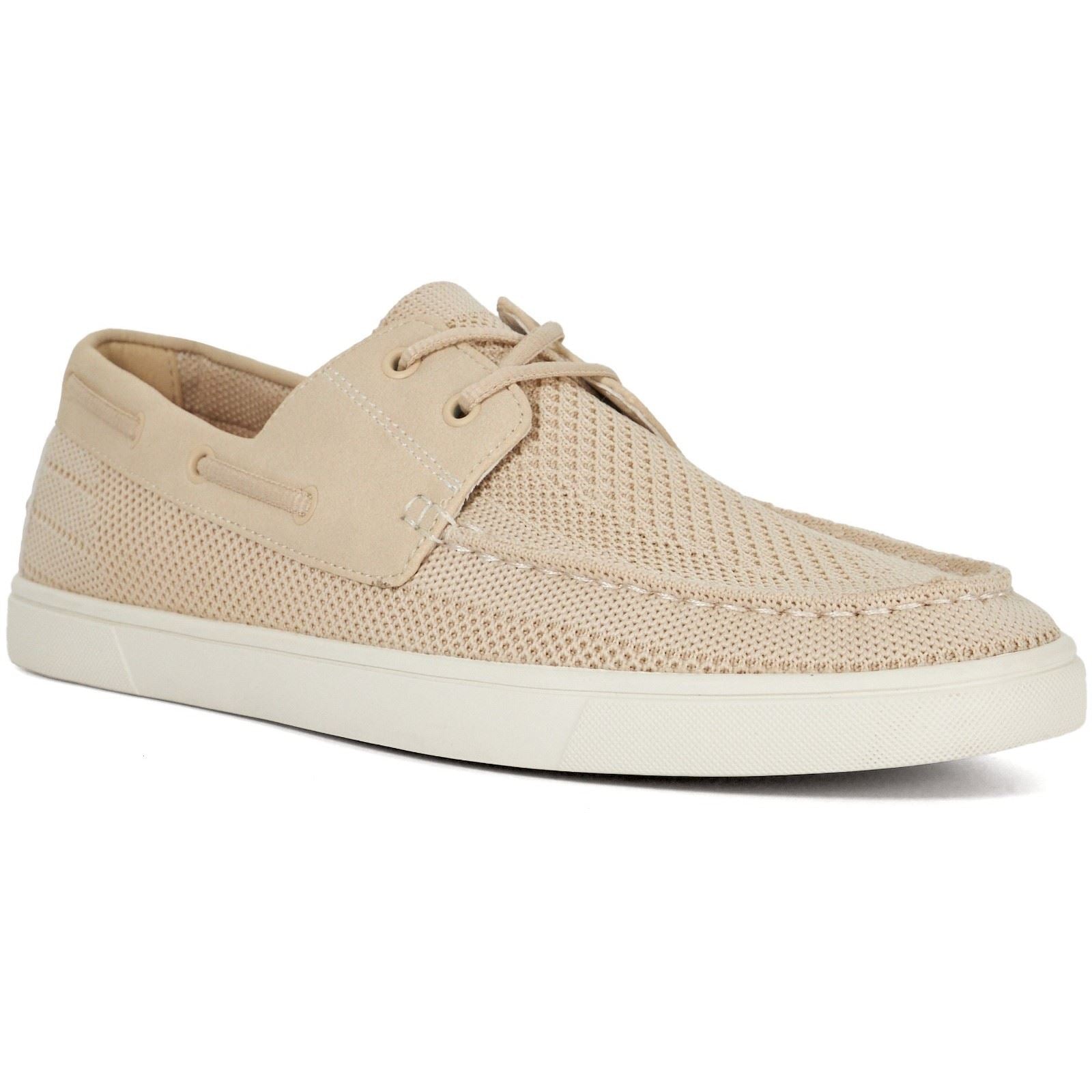 Dune Blaizerss Chaussures Bateau Pour Homme En Tissu De Couleur Crème