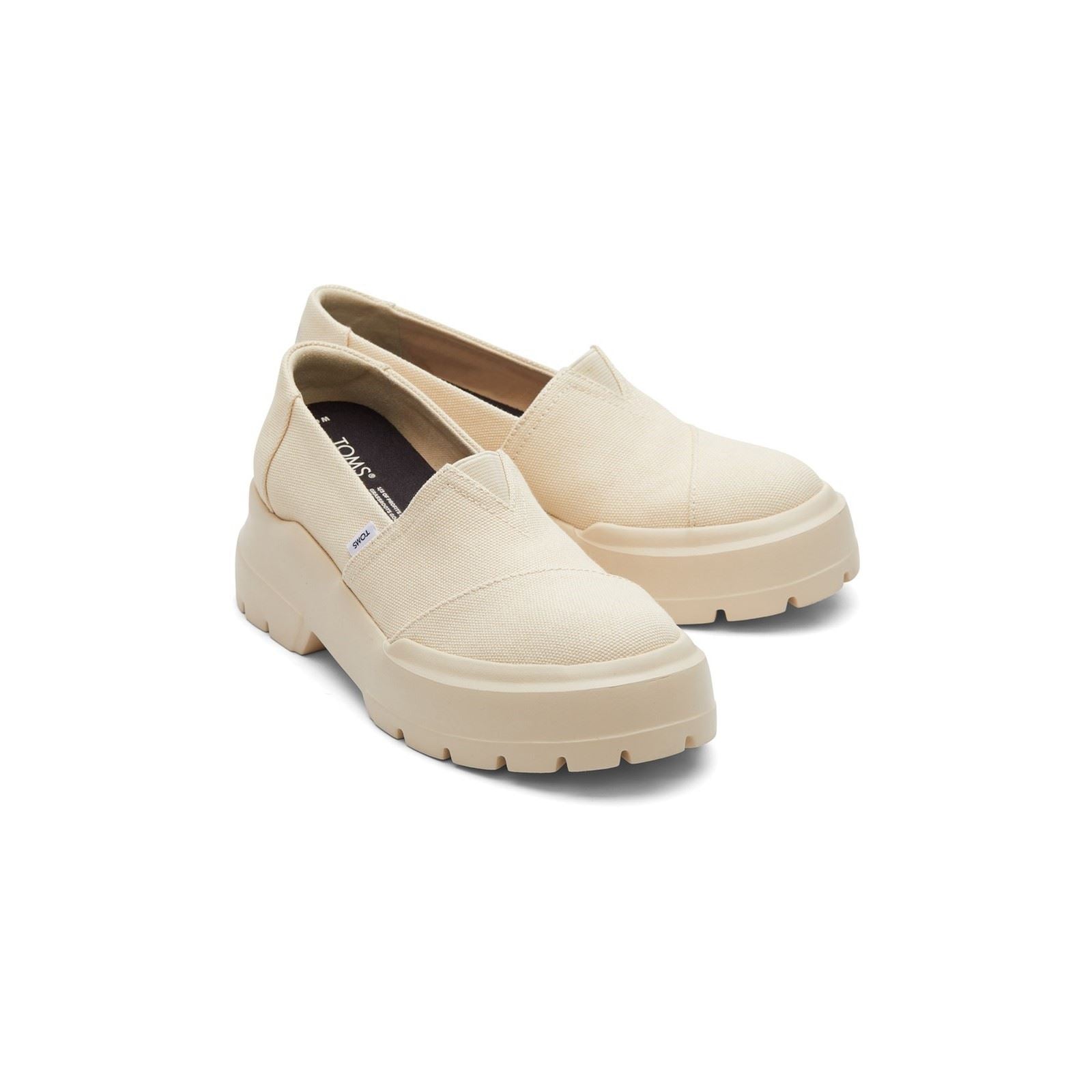 TOMS Alpargata Combat Low Mocassins Beiges Pour Femmes En 100 % Coton