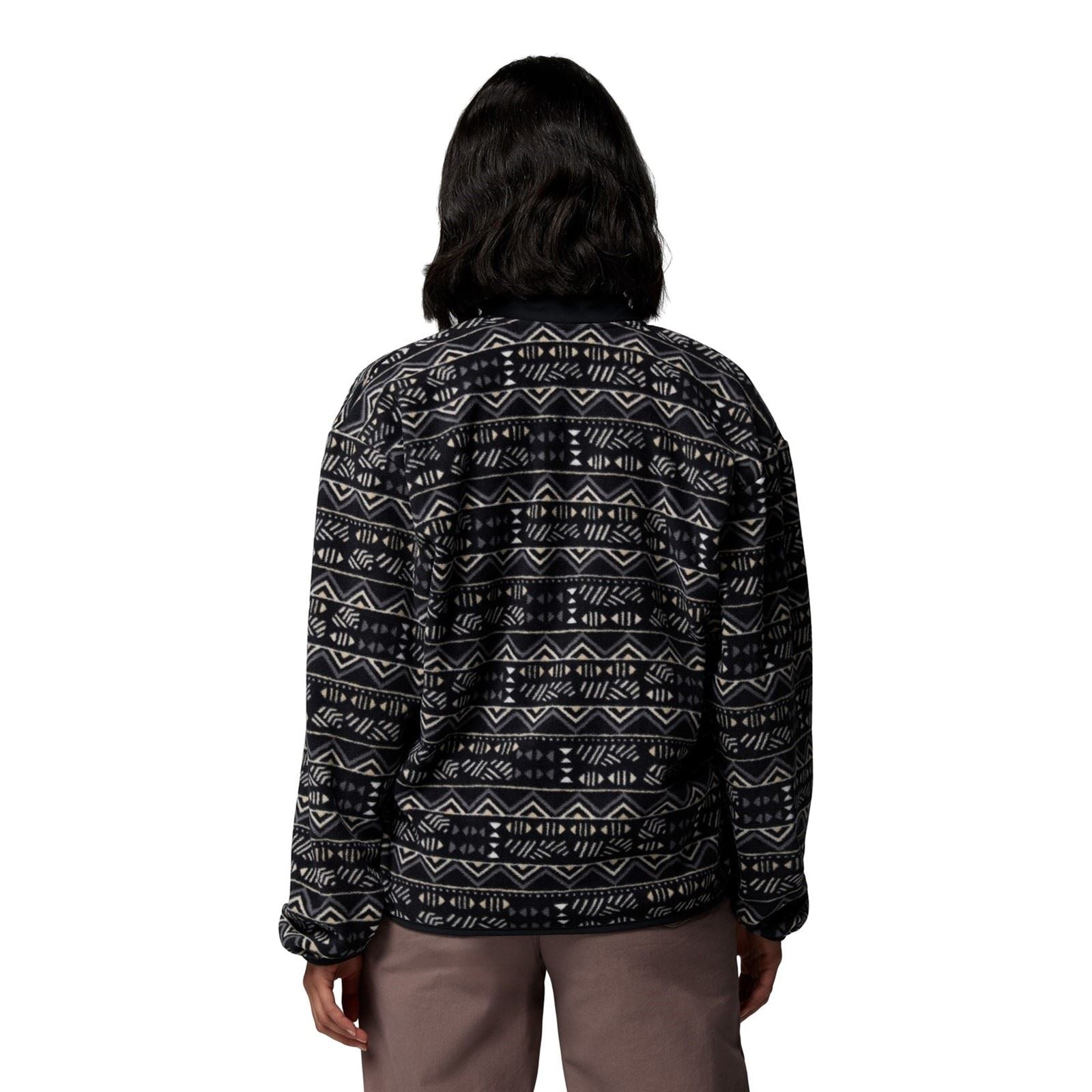Columbia Sequoia Grove Printed Half Zip Pull En Polaire Noir Pour Femmes En Polyester