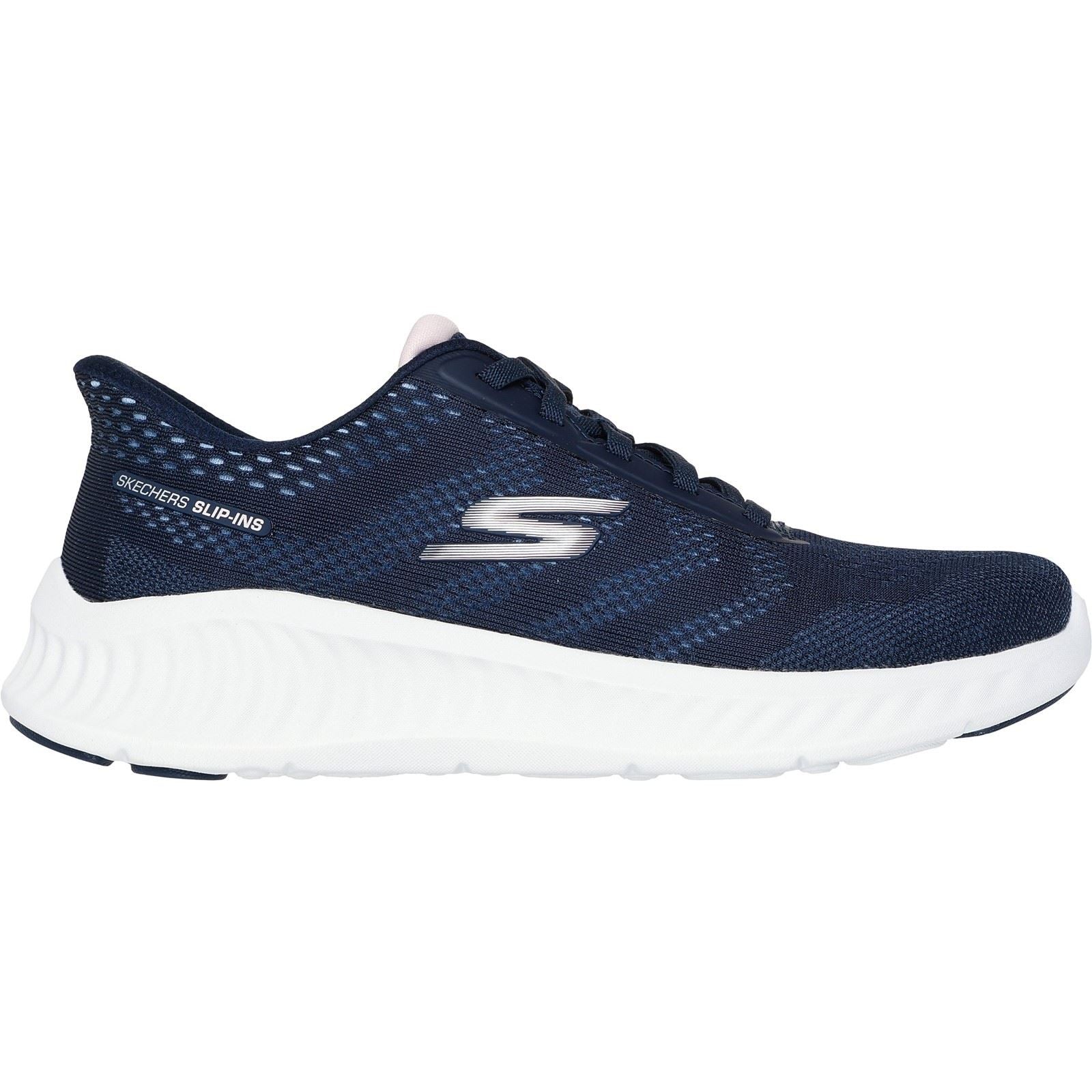 Skechers Go Walk Now Khloe Chaussures De Sport Pour Femmes En Textile Bleu Marine/blanc