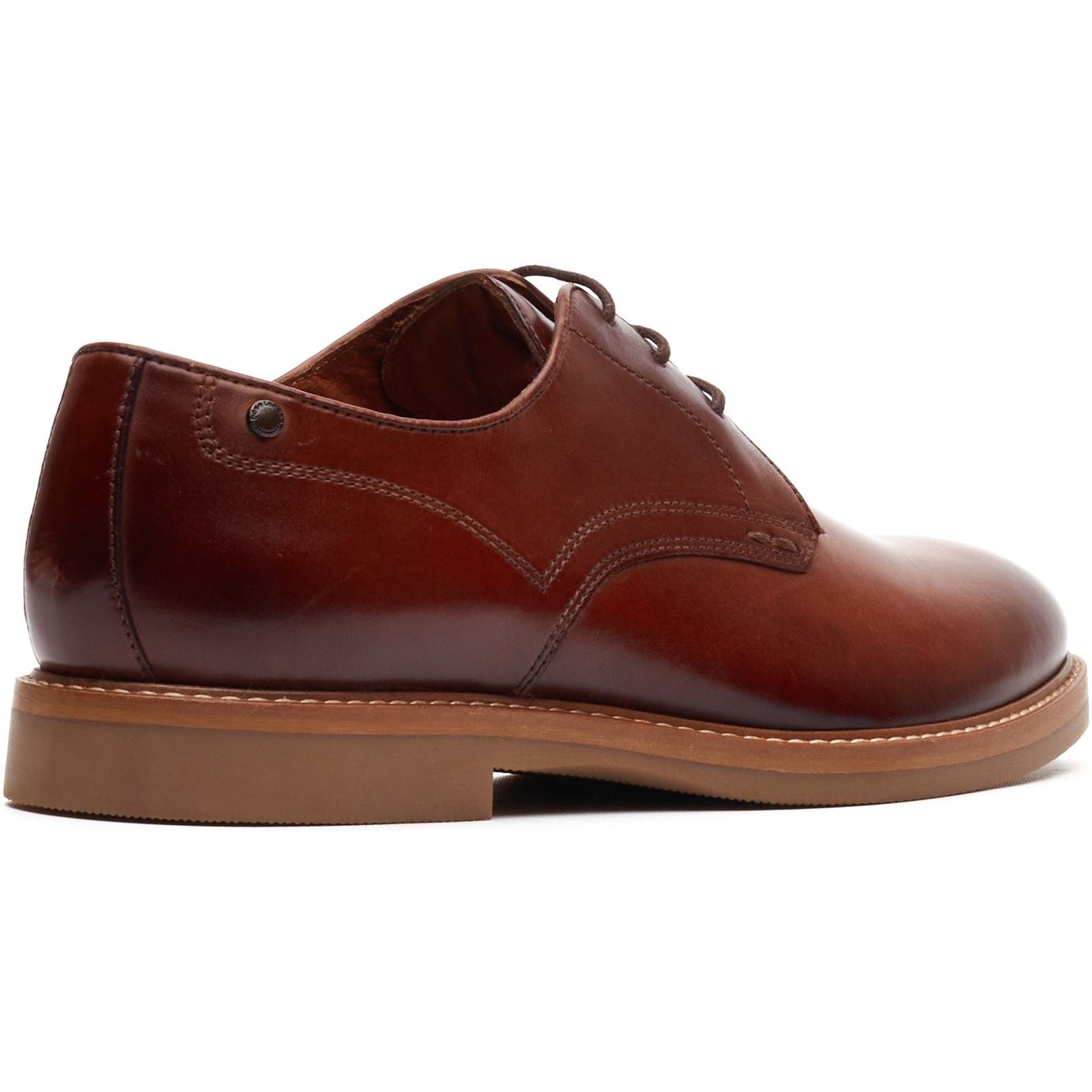 Base London Strand Lace Up Chaussures En Cuir Pour Hommes En Tan Brûlé À Lacets