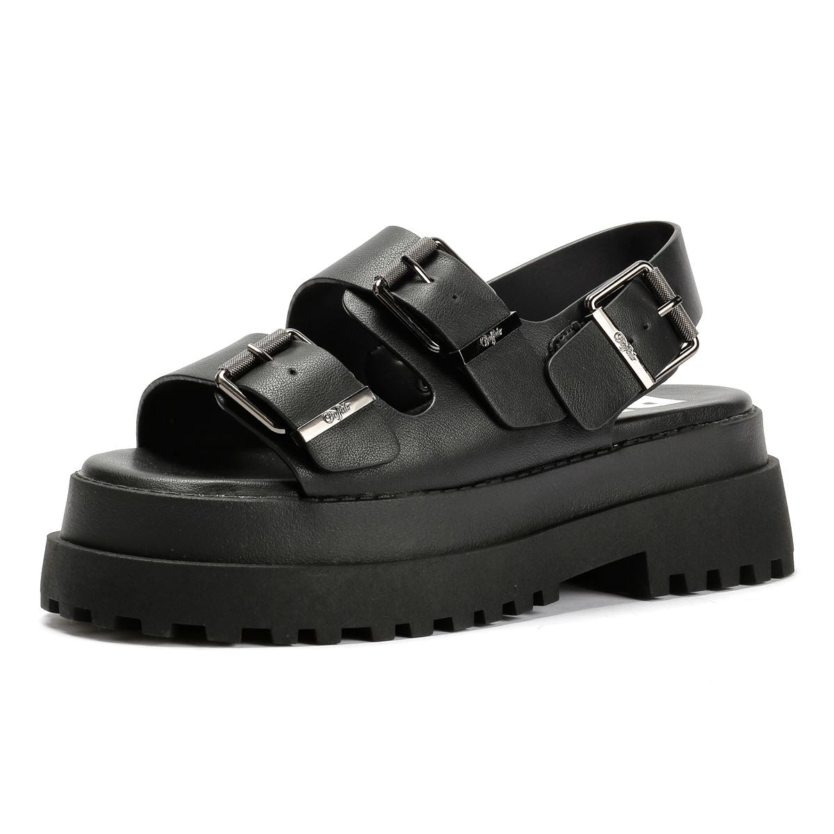 Buffalo Pluto Ari Sandales Noires Pour Femmes