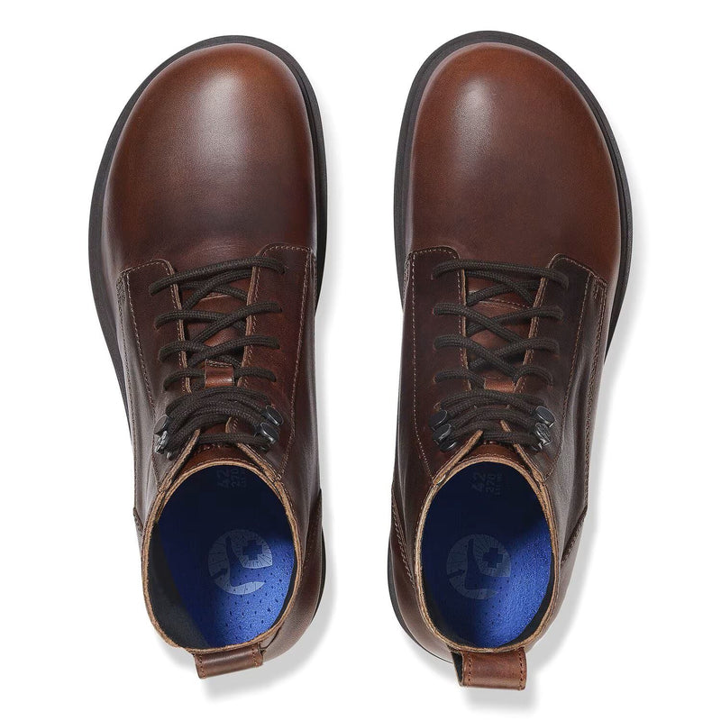 Birkenstock Highwood Lace Mid Bottes En Cuir Marron Pour Hommes