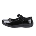 Hush Puppies Christina Patent Senior Chaussures Noires Pour Filles En Cuir