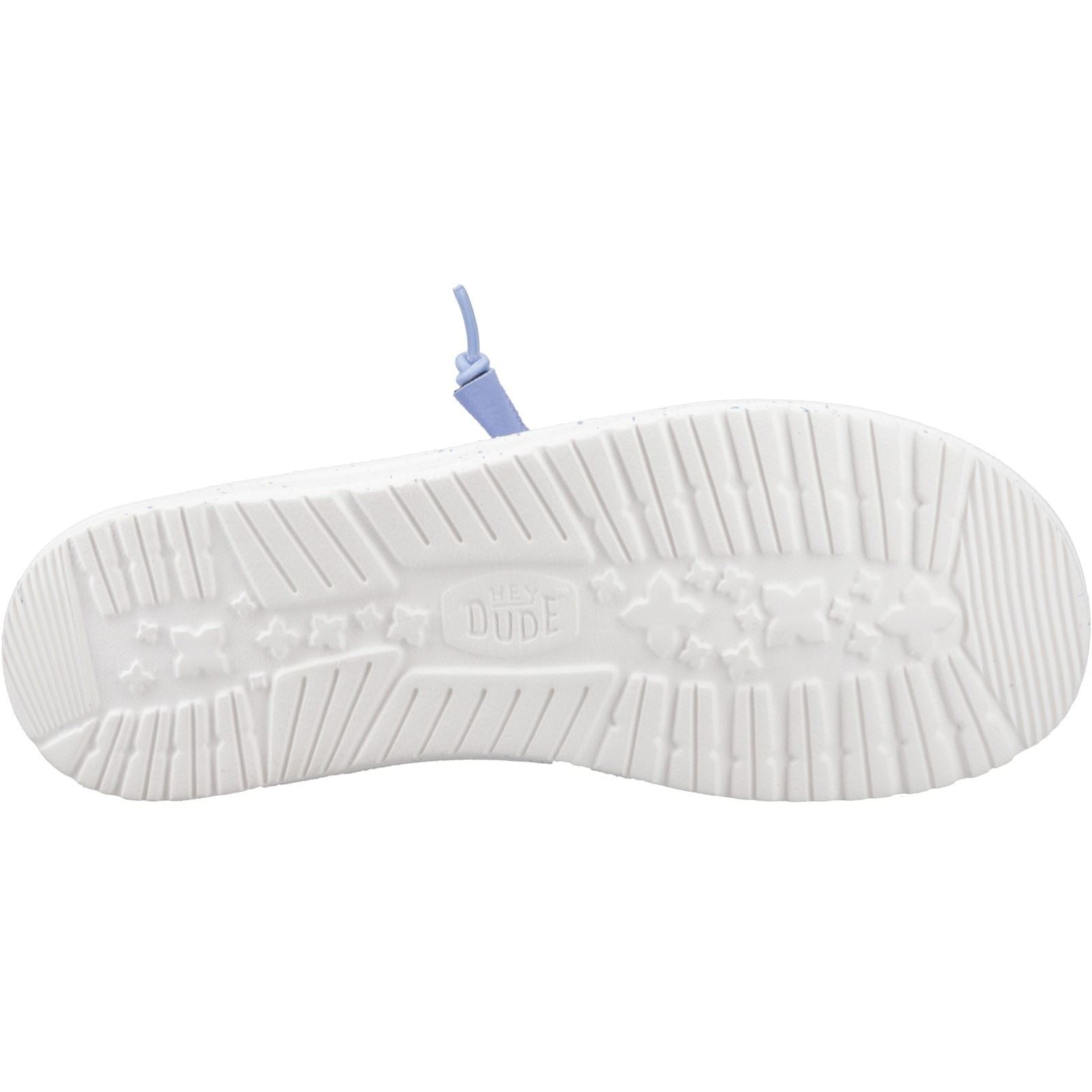 HEYDUDE Wendy Stretch Canvas Mocassins En Textile Pour Femmes Bleu Hortensia