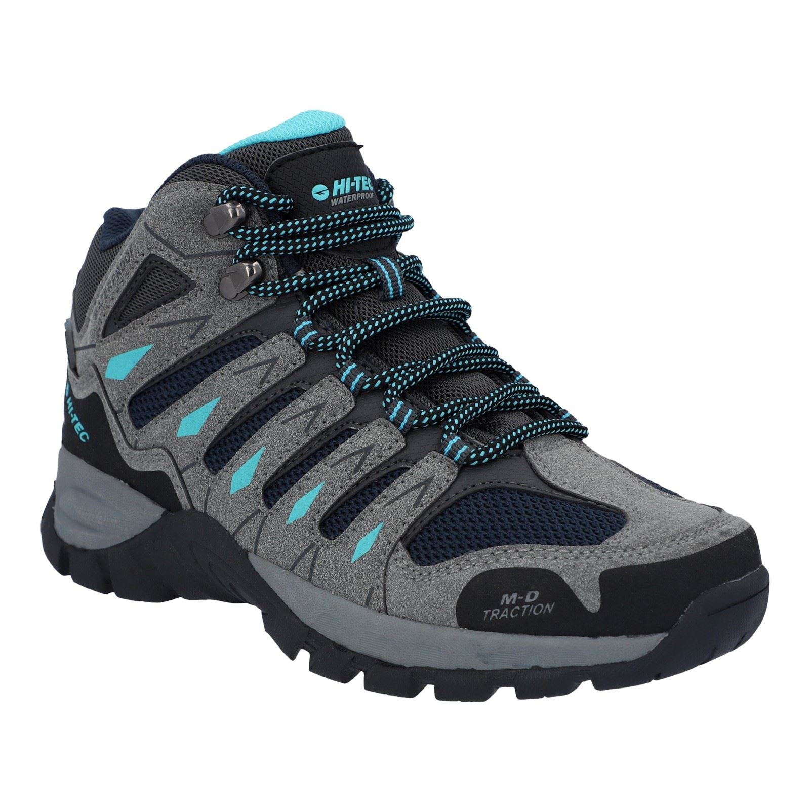Hi-Tec Corzo Mid Bottes De Randonnée En Daim Synthétique Pour Femme Gris Graphite/Rouge Foncé