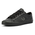 Fred Perry Baseline Baskets En Cuir Noir Pour Hommes