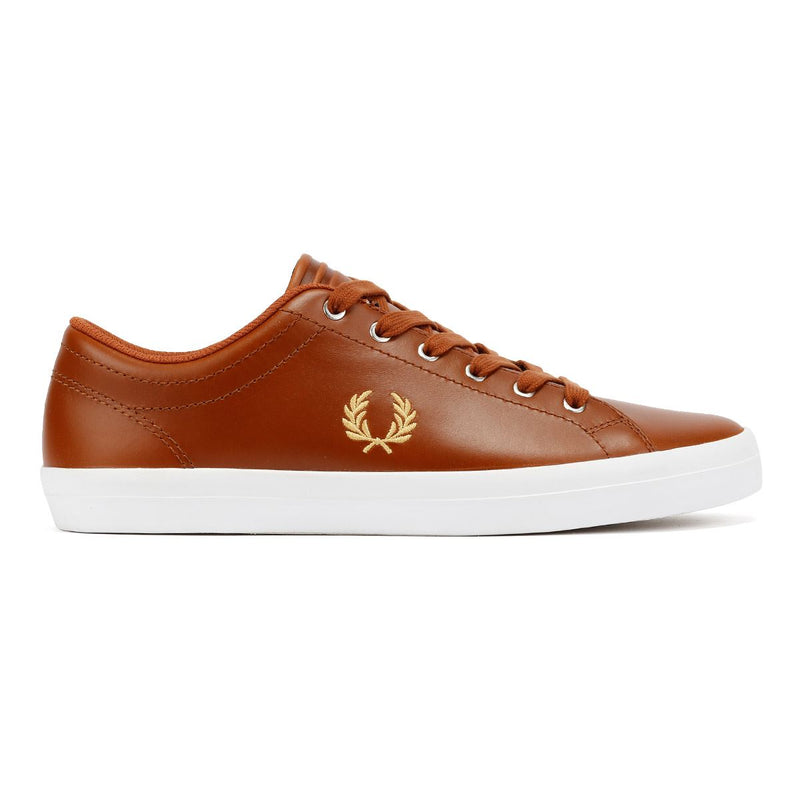 Fred Perry Baseline Baskets En Cuir Pour Homme Marron