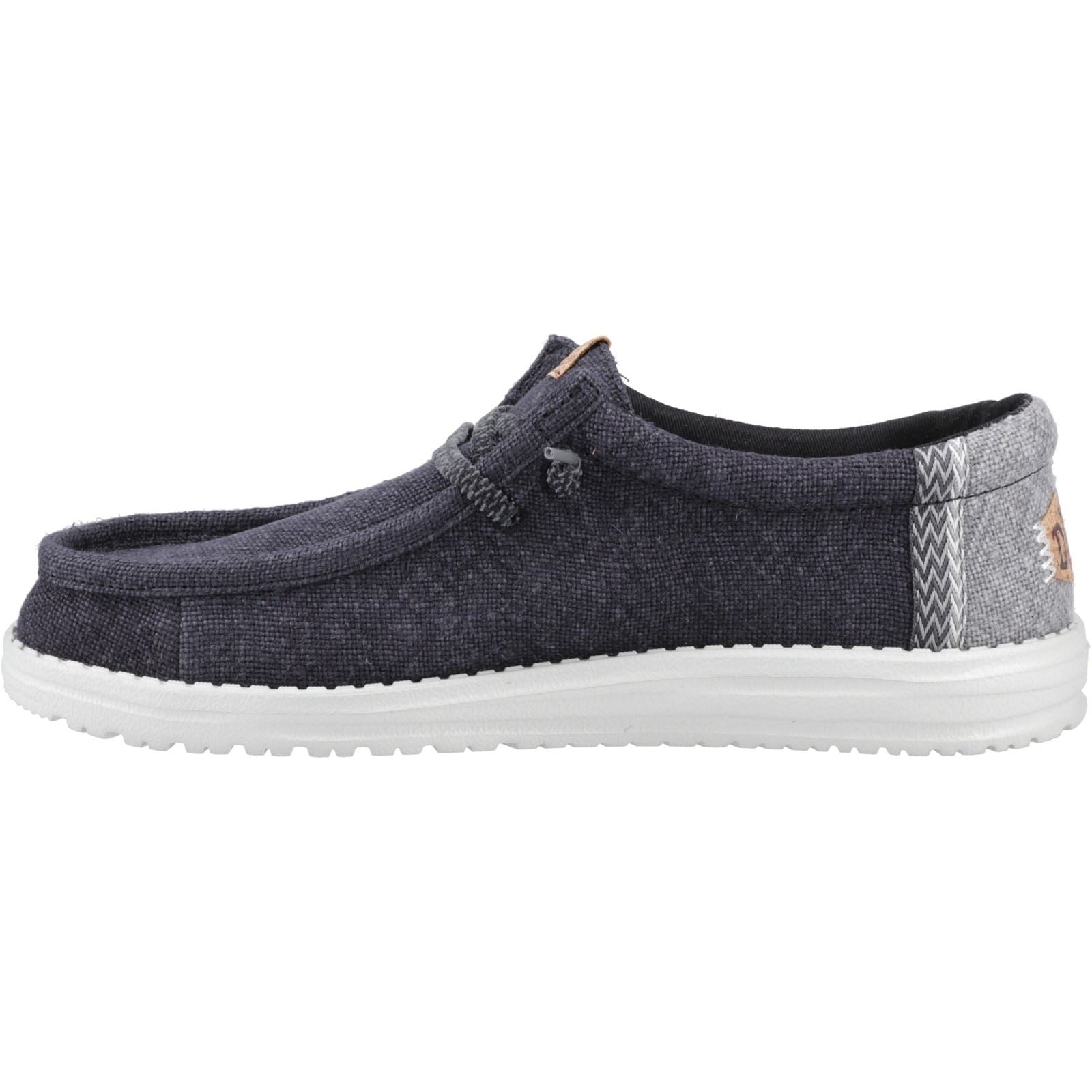 HEYDUDE Wally Jute Chaussures Mocassins En Jute Pour Hommes Noir/Granit Gris