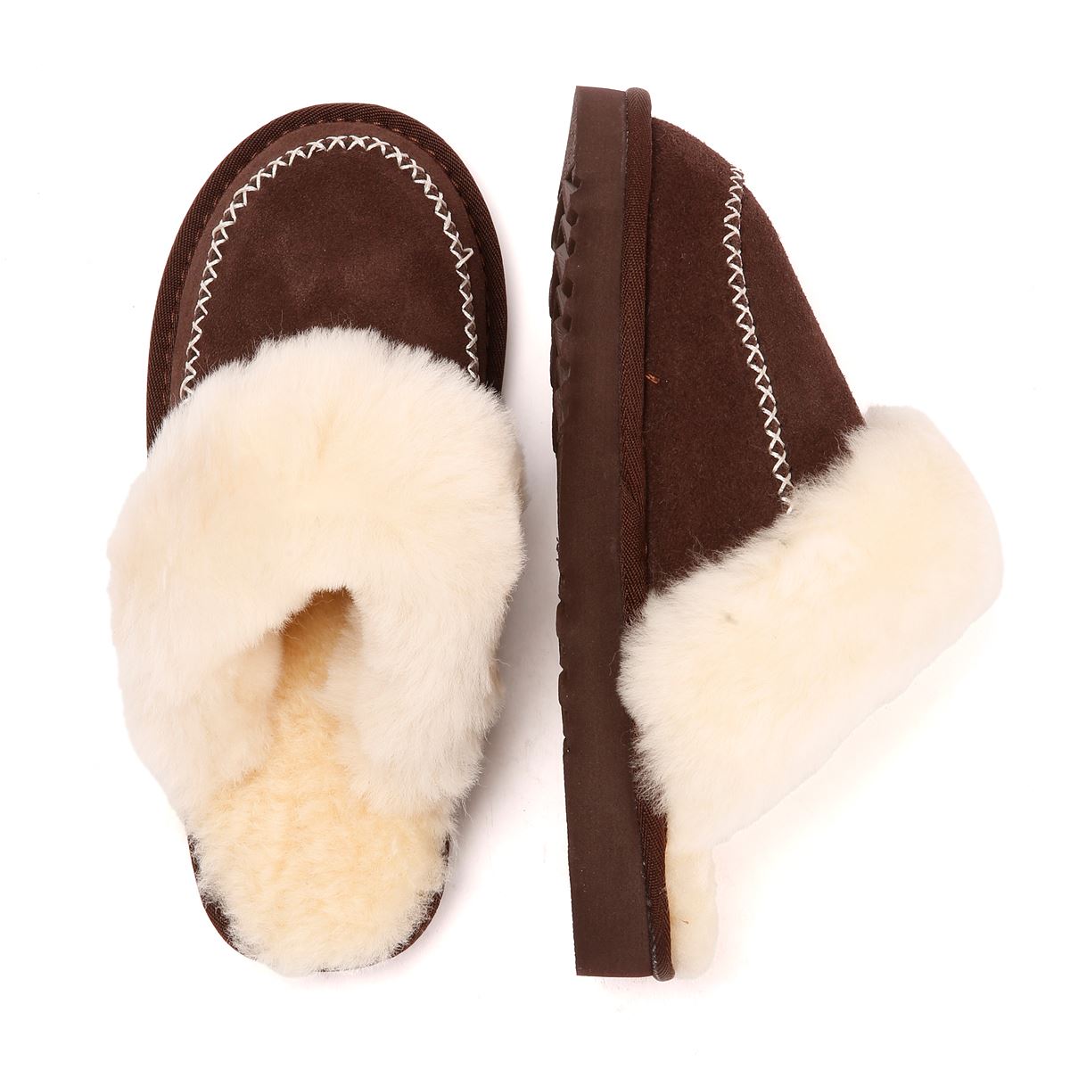 Osprey London The Celeste Chaussons En Suède Pour Femmes Marron