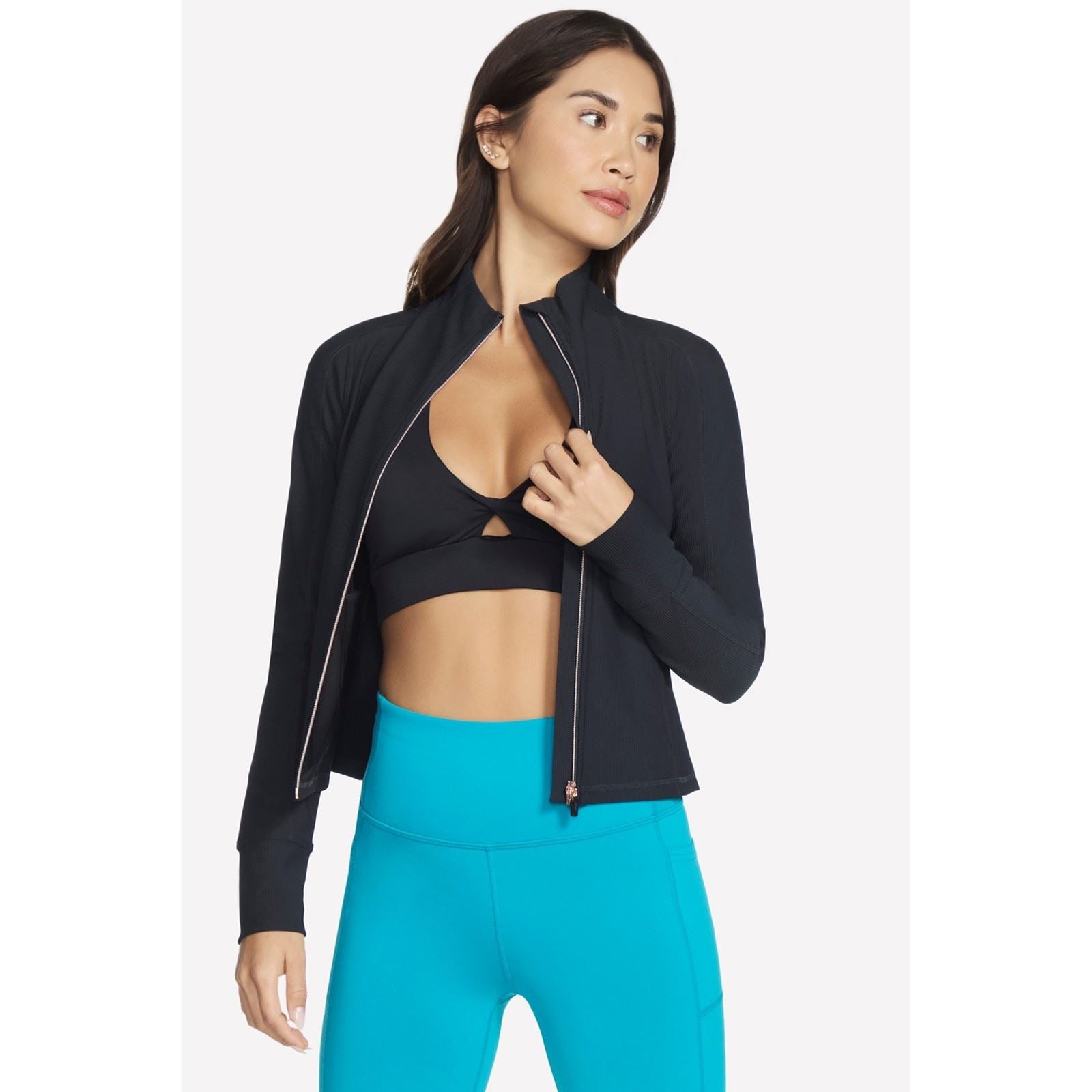 Skechers GOflex Rib Vestes De Sport Noires Pour Femmes