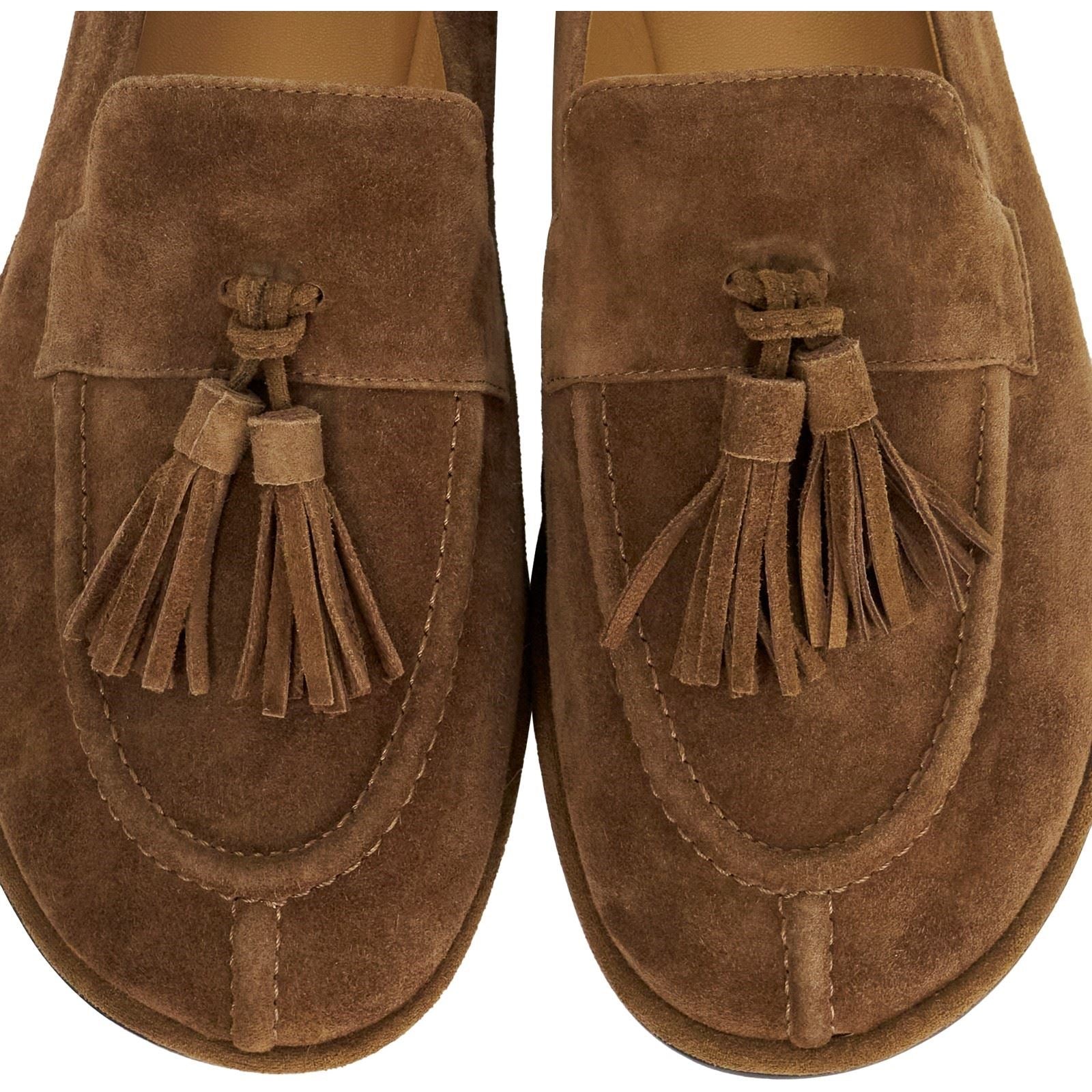 Dune Grounding Mocassins Marron En Suède Pour Femmes