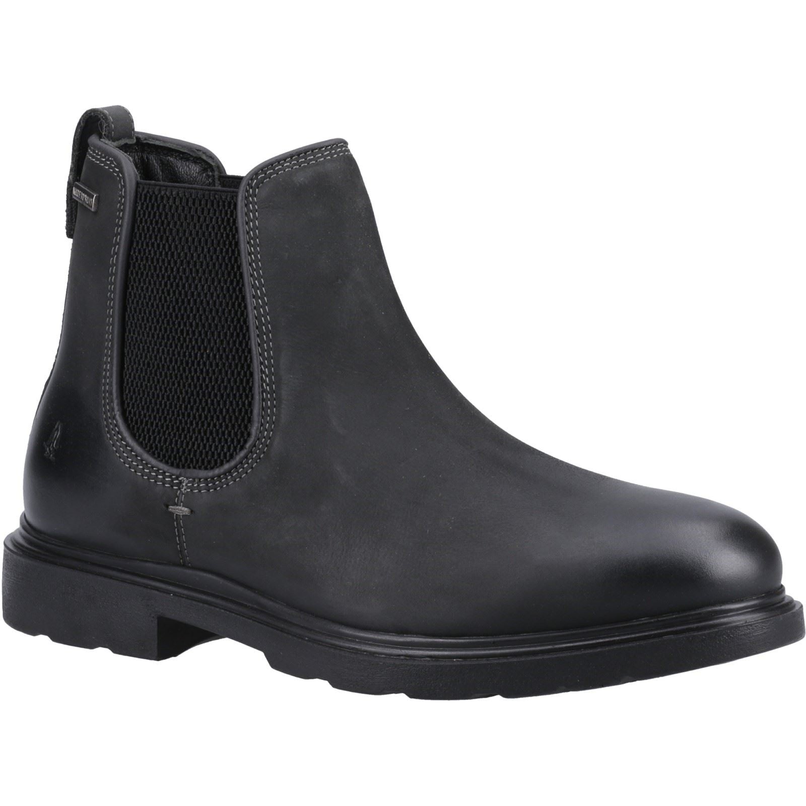 Hush Puppies Preston Chelsea Bottes Noires En Cuir Pour Hommes