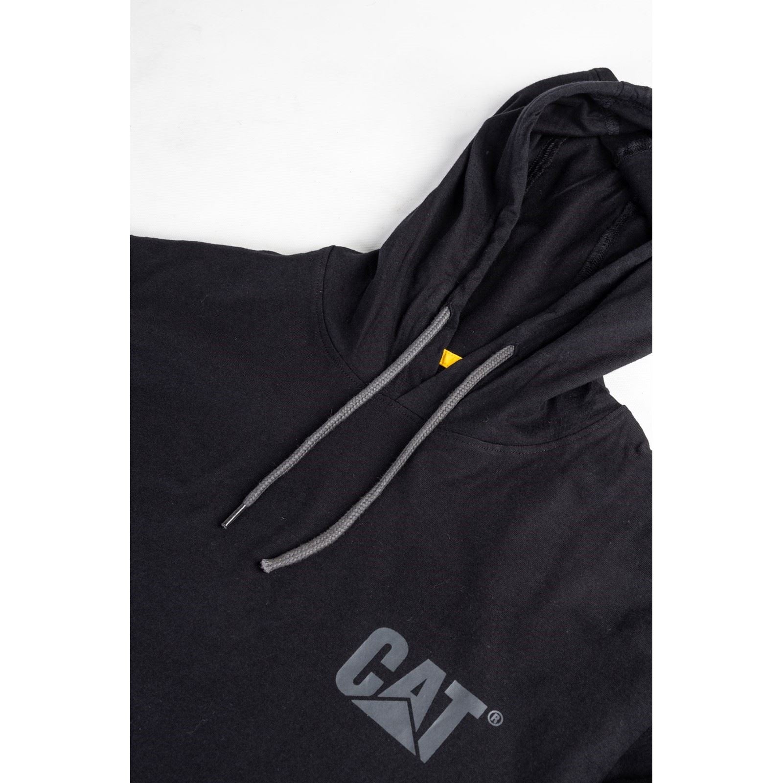 Caterpillar Hooded Long Sleeve T-Shirt Noir En Coton Pour Homme